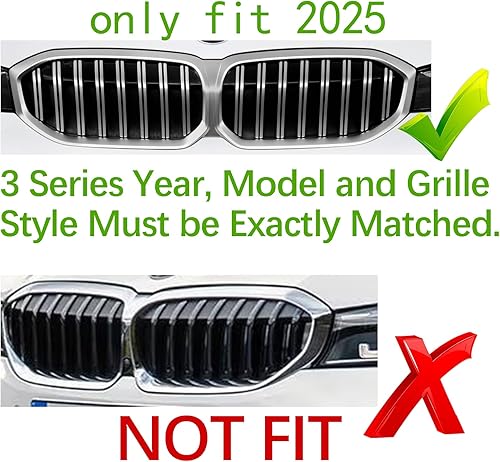 Miniatura 10 de Insertos de rejilla automotriz para BMW Serie 3 2013-2018 F30 F35 320i 325i 330i 335i 8 vigas (no 11 vigas o 4 series), accesorios para parrilla