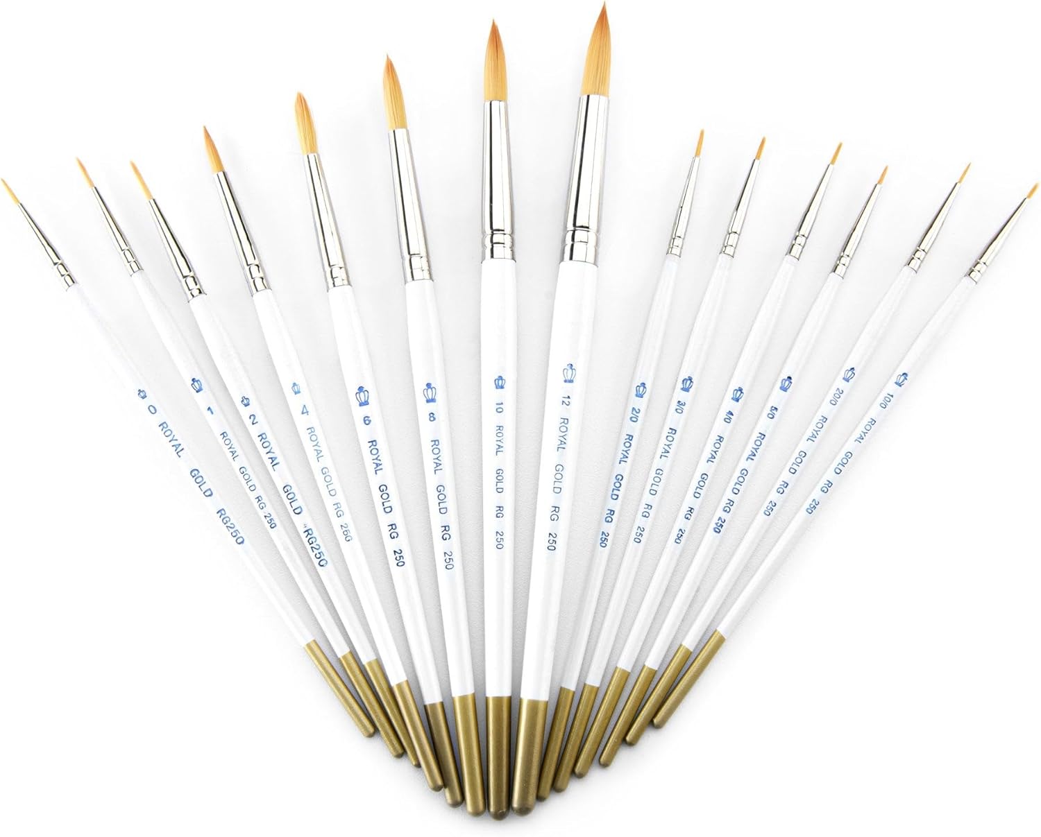Royal Gold RSET-GTR Royal and Langnickel Short Handle Paint Brush Set, Round, 14-Piece