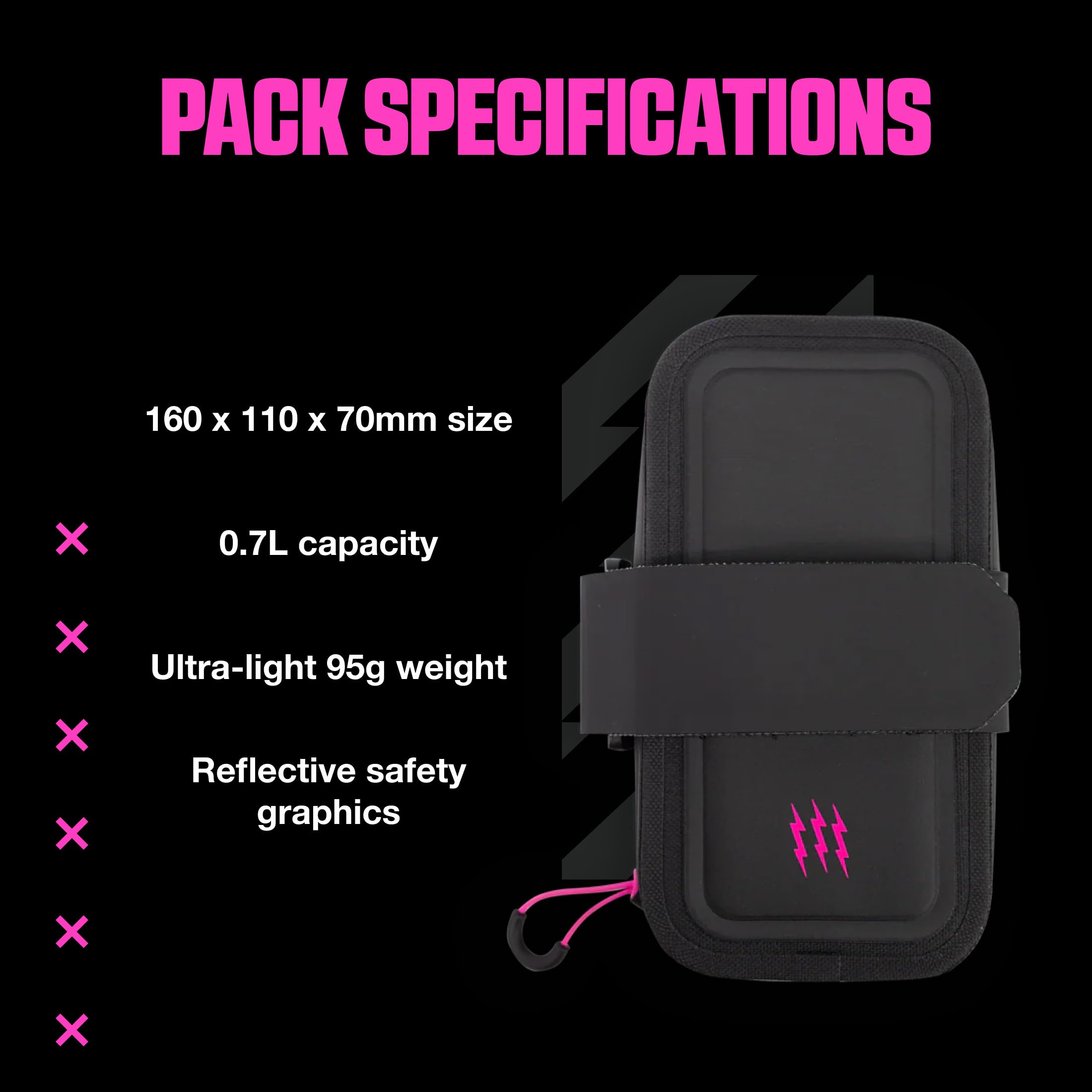 Muc-Off Saddle Bag Pack, Black - Bike Bag and Cycling Accessories for Storing Ride Essentials - Bike Storage for Bike Tools, Puncture Repair Kit, Inner Tube