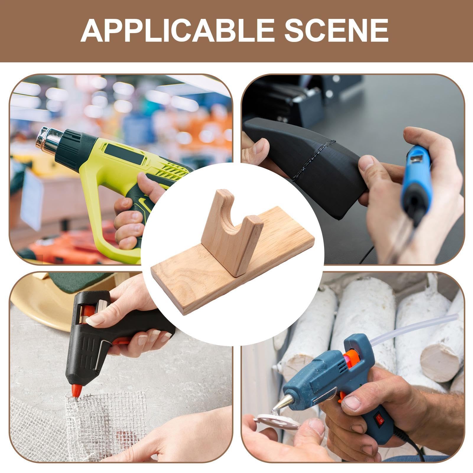 Supporto per pistola per colla | Rack per penna per colla calda resistente al calore | Porta pistola per colla a caldo in legno | Sturdy Glue Stand per lo sviluppo, bricola