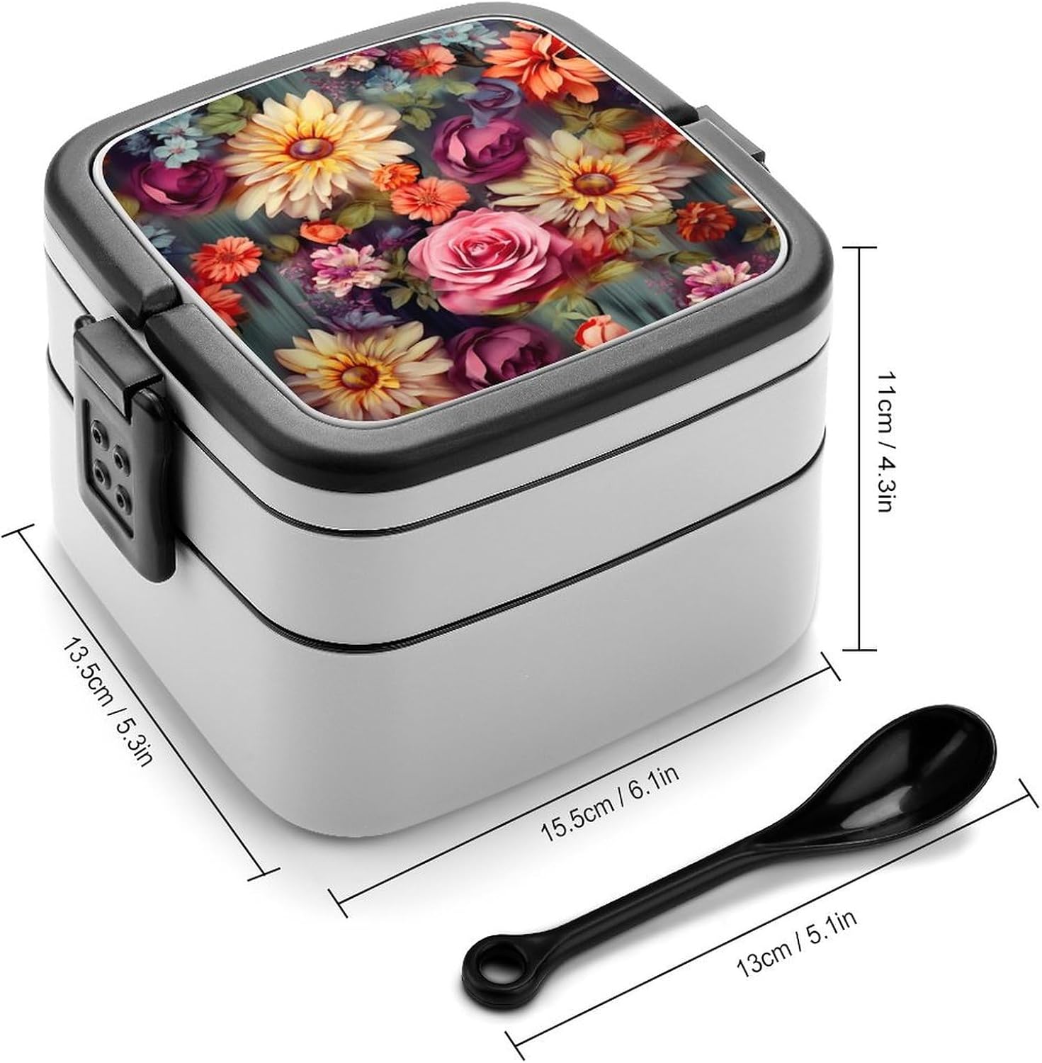 Adults Lunch Box Adult Bento Box Stackable Bento Box BPA-Free Flower Cluster Lunch Box Food Container Ideal for Meal Prep, Work, And On The Go