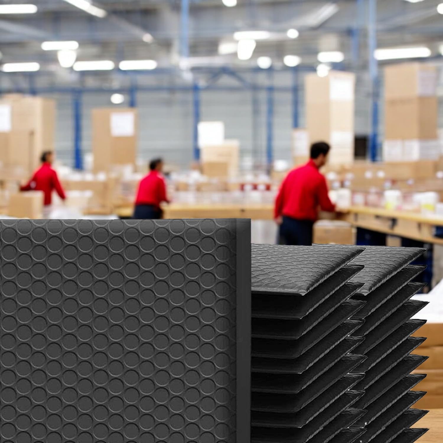 iMBAPrice 10.5x16 Inch Black Poly Bubble Mailers, 100-Pack – Large Self-Seal Padded Envelopes, Waterproof Bubble Shipping Bags for Tablets, Books & Mailing Supplies