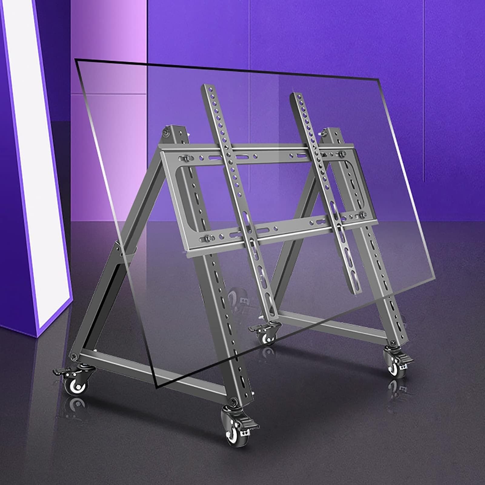 YCQYM Carro para Monitor de Baja alturaSoporte rodante para TV para televisores de 4070 Pulgadas, Soporte inclinable Ajustable y Ruedas de bloqueoSoporte para TV portátil para Uso en el hogar y la
