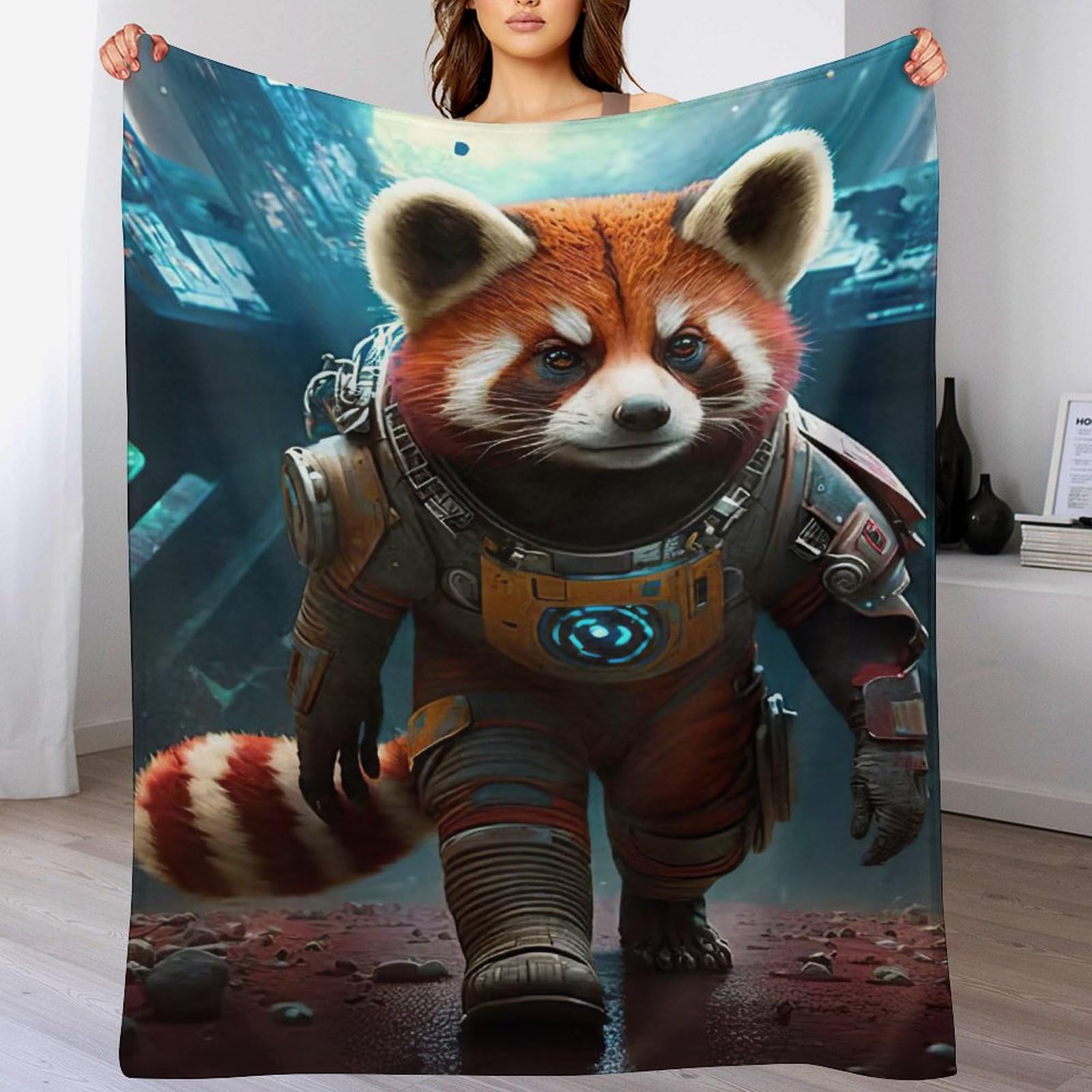 Couverture de lit douce contre le froid plaid flanelle panda 100x130