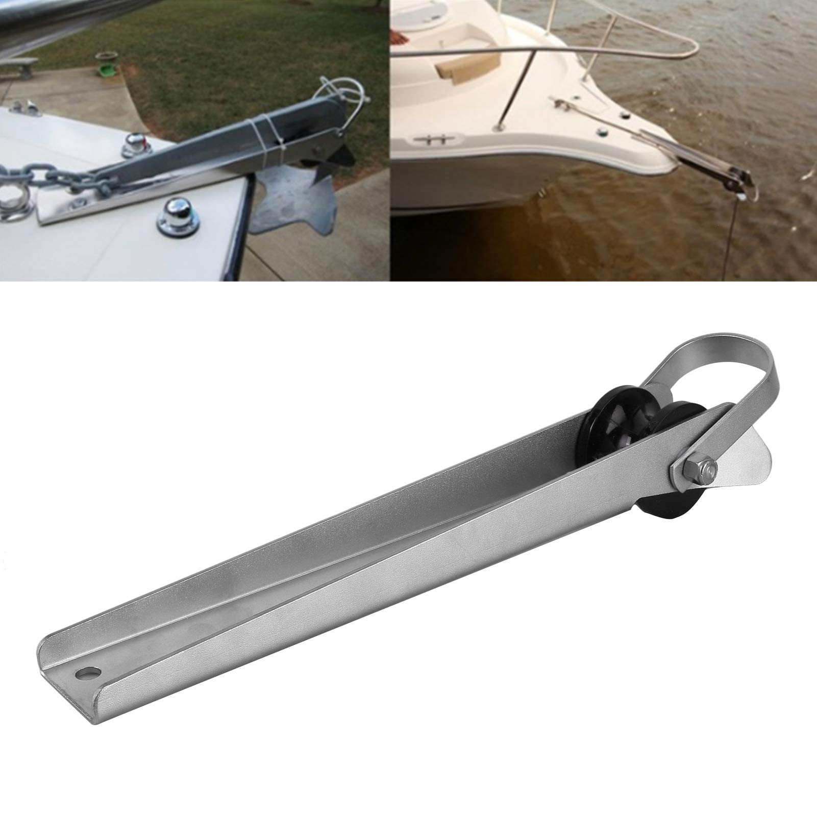 aqxreight - Rouleau d'ancre de Bateau, Rouleau d'ancrage Anti-Corrosion de Rouleau d'ancre Poli électro de 15 Pouces en Acier Inoxydable 304 pour Bateau Marin