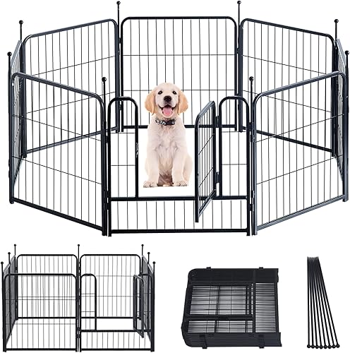Corralito para perros, valla portátil para perros al aire libre, corral para perros grandes, medianos y pequeños, cercas para perros para el patio,