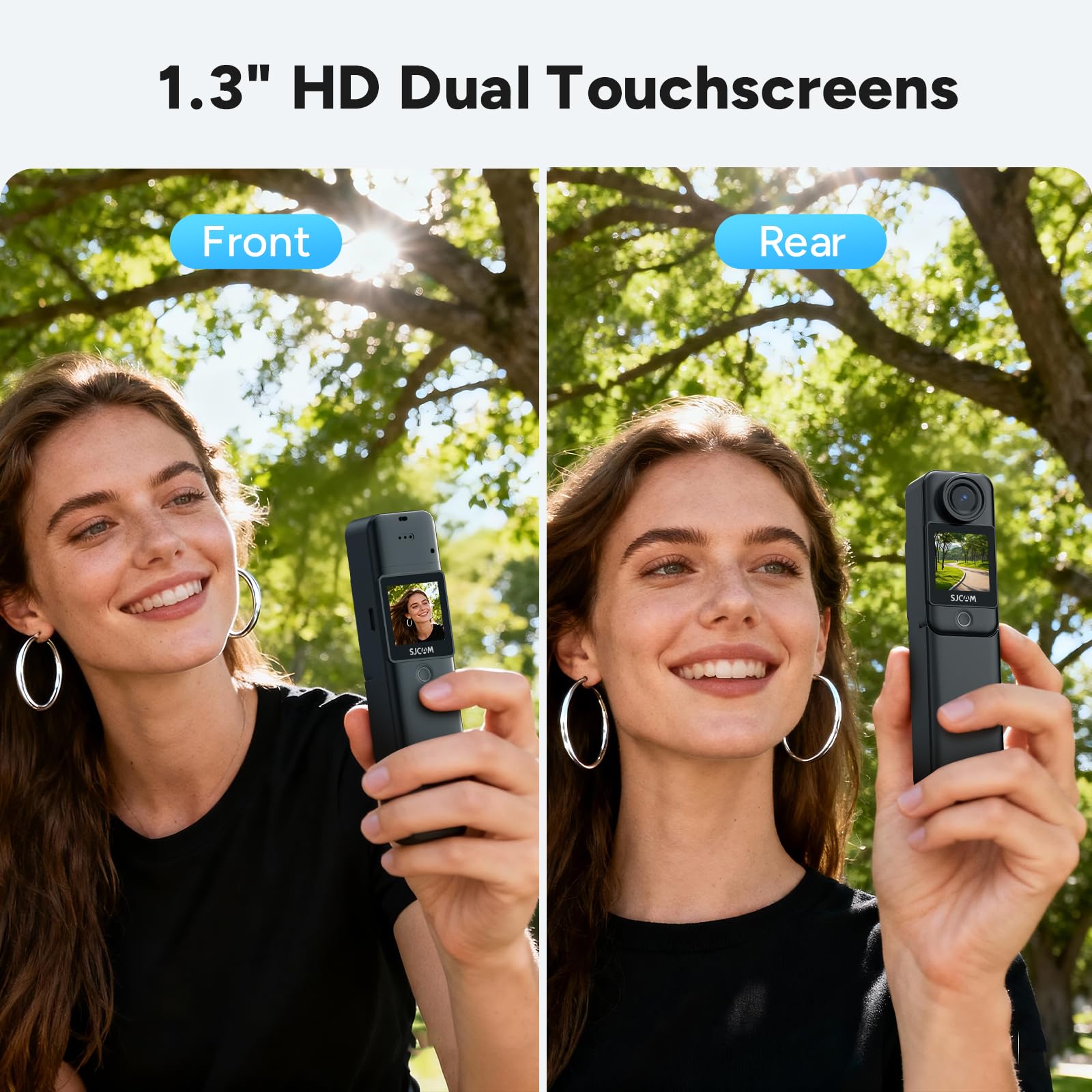 SJCAM C300 2IN1 Vlogging Camera,4K Pocket Travel YouTube Content Streaming,7H Power,6-Axis Stabilization,Dual-Touch Screen,30M Waterproof,Werable begginers Camera,familly,Camara para grabar contenido - 4