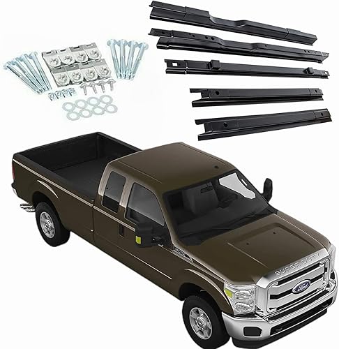 Rieles de caja de camión compatibles con 1999-2018 F250 F350 Super Duty, 2008-2016 F450 Super Duty Truck Crossmember Long Bed Support Truck Bed