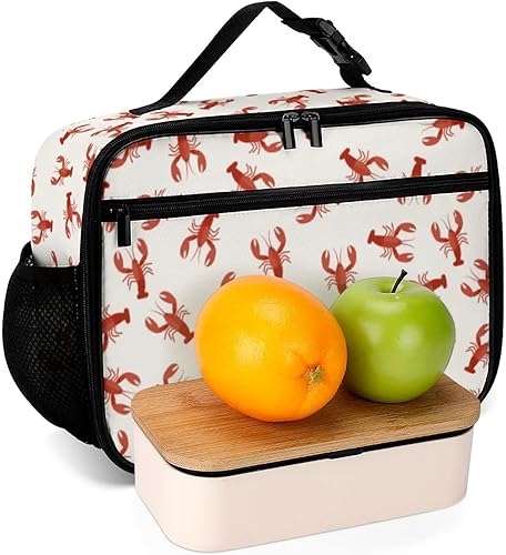 Miniatura 6 de Lonchera reutilizable de langostas rojas con diseño de cangrejo de cangrejo de cangrejo, bolsa térmica para almuerzo, lonchera para alimentos, bolsa