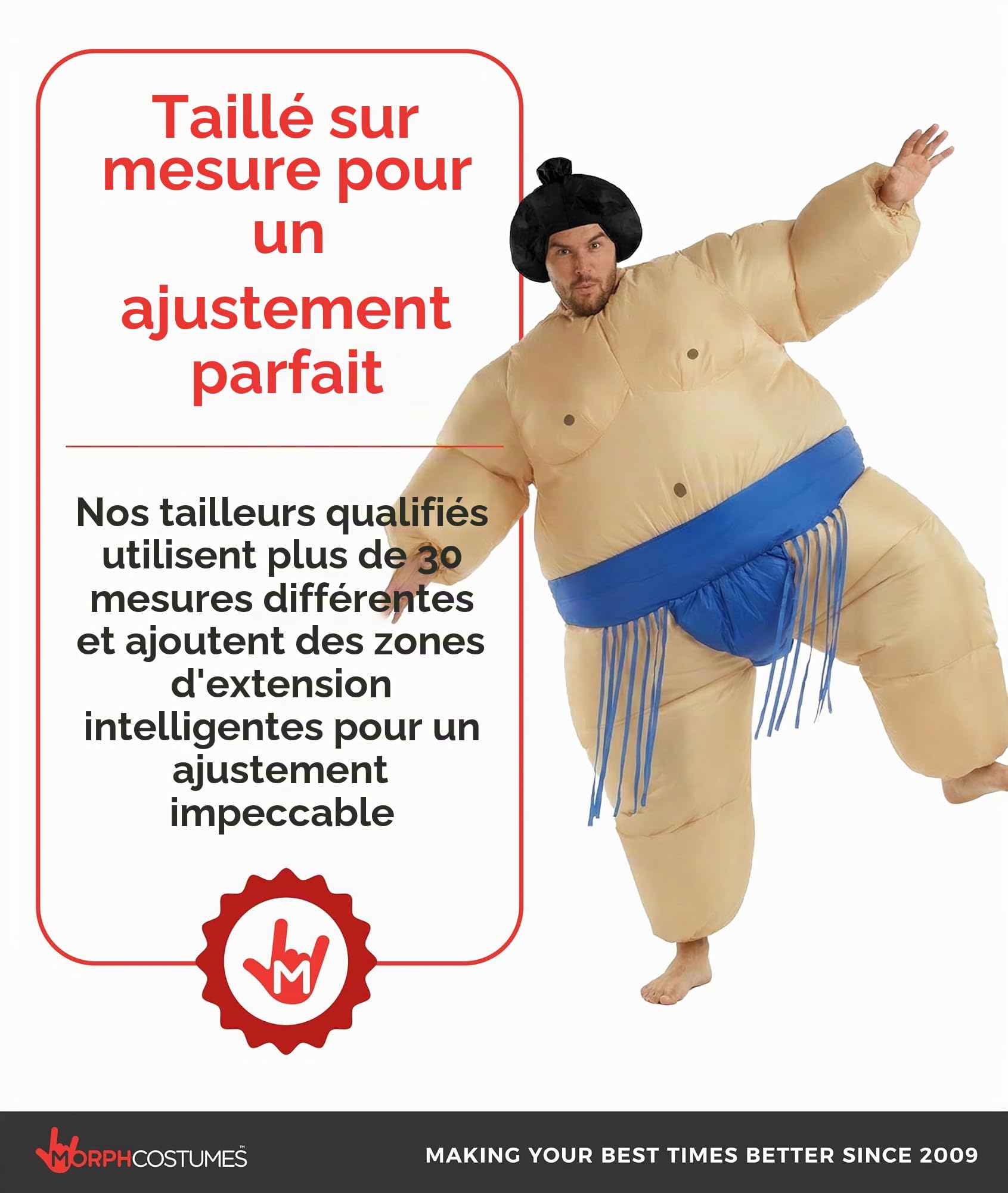 Morph Costume de lutteur Sumo gonflable, costume de sumo gonflable, costume d'Halloween pour homme, costume d'Halloween pour homme