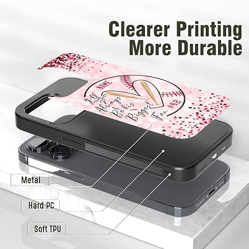 Miniatura 4 de Eomnniofoy Fundas de teléfono personalizadas con texto en inglés "Baseball Mom" para Samsung Galaxy A02 A03 A10 A13 A42 A51 A52 A53 A71 A73 4G 5G