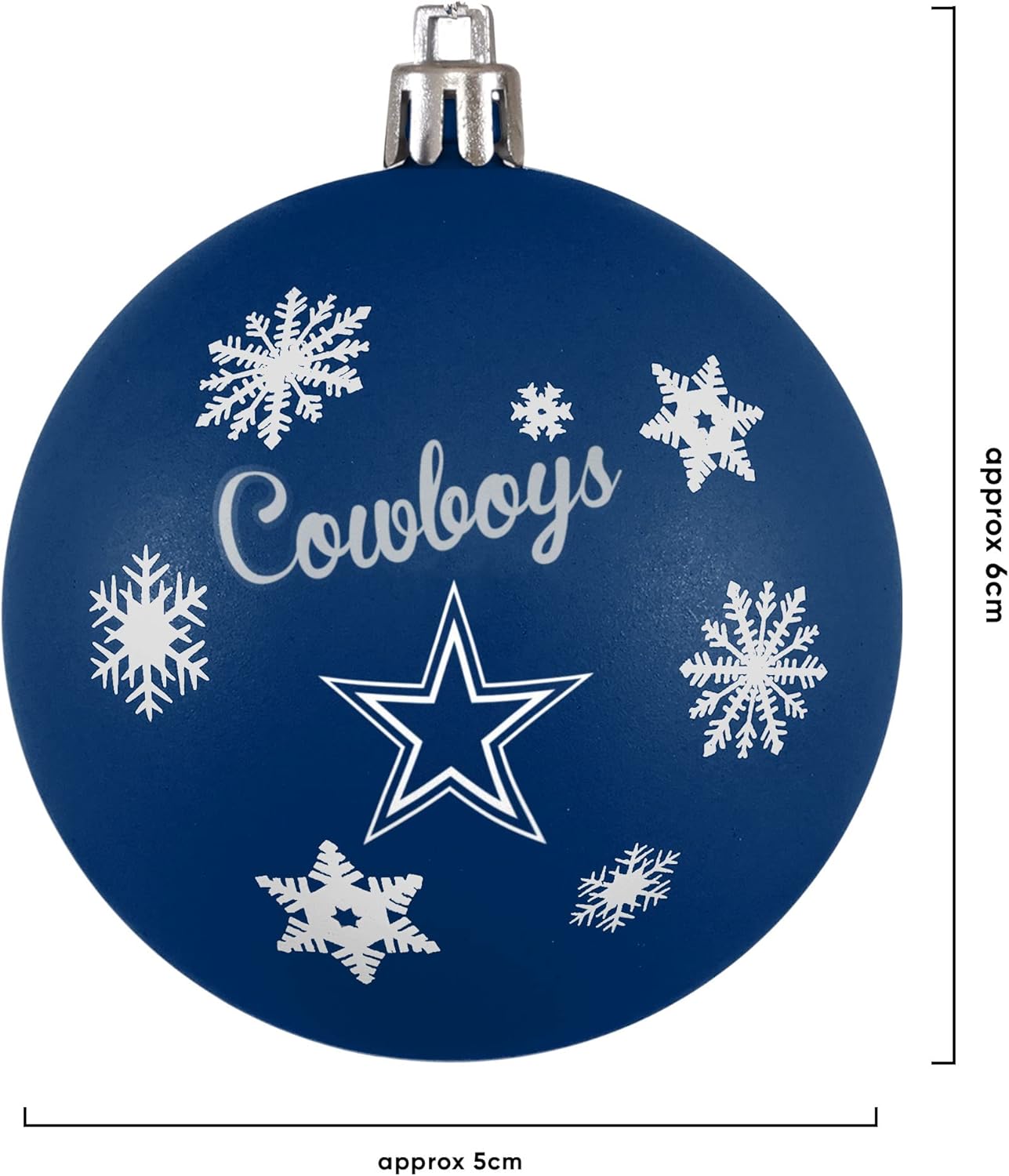 FOCO Dallas Cowboys NFL 5 Pack Shatterproof Ball Ornament Set - Image 3