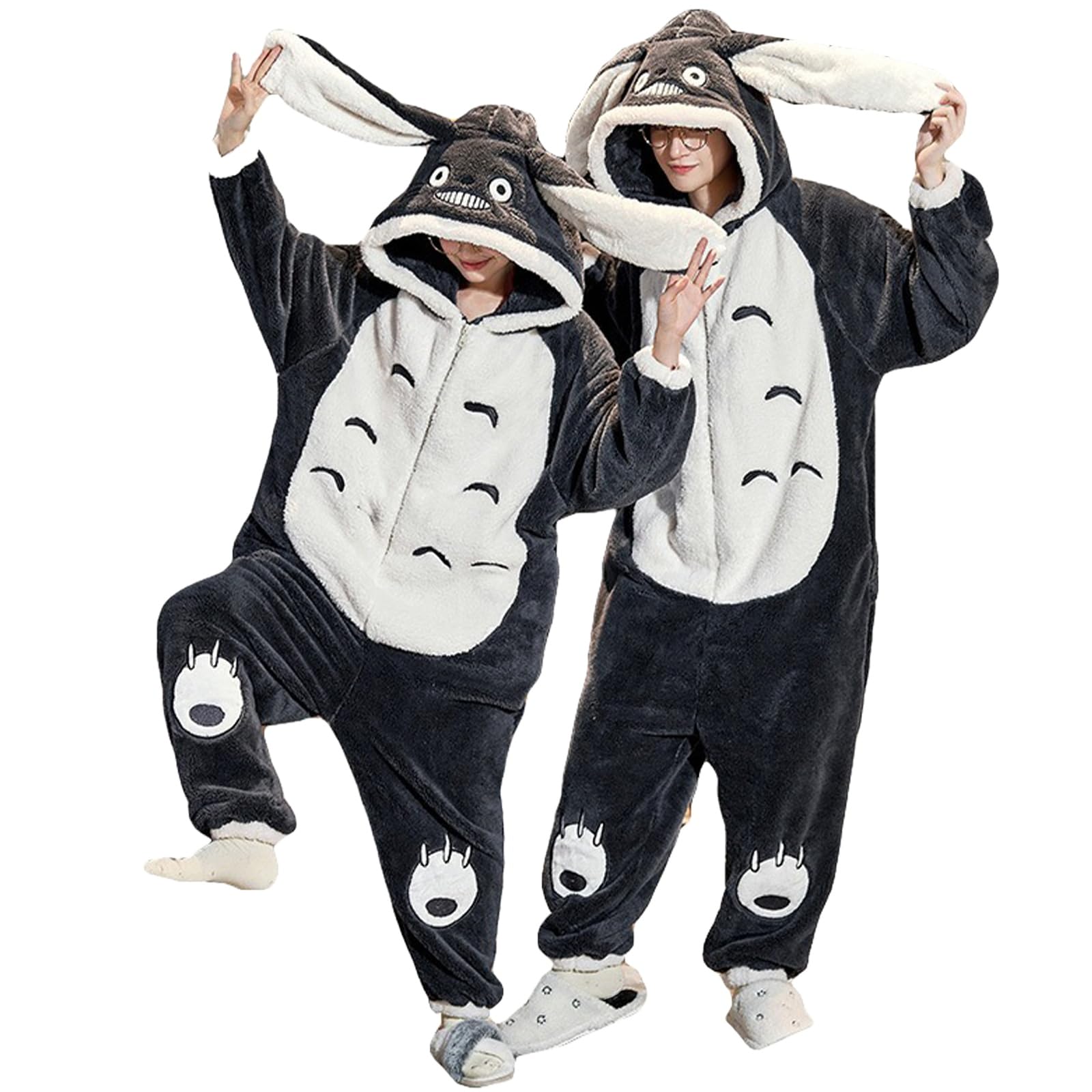 Combinaison Adulte, Costume d'animal, Unisexe, en Peluche, Pyjama Cosplay d'halloween, Vêtements De Nuit Une Pièce pour Fête