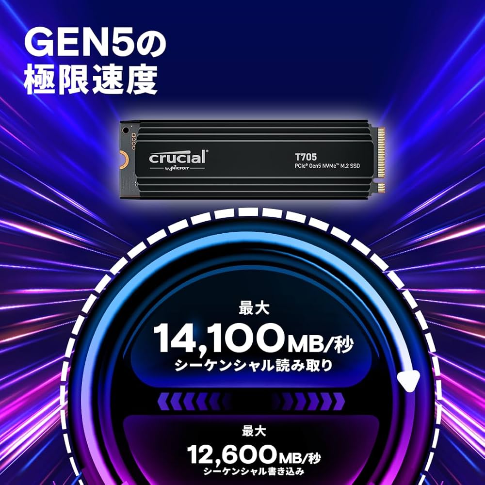 Crucial T705 Gen5 SSD 4TB ヒートシンクなし 動作確認済 Crucial T705 Gen5 SSD 4TB ヒートシンクなし 動作確認済 Amazon