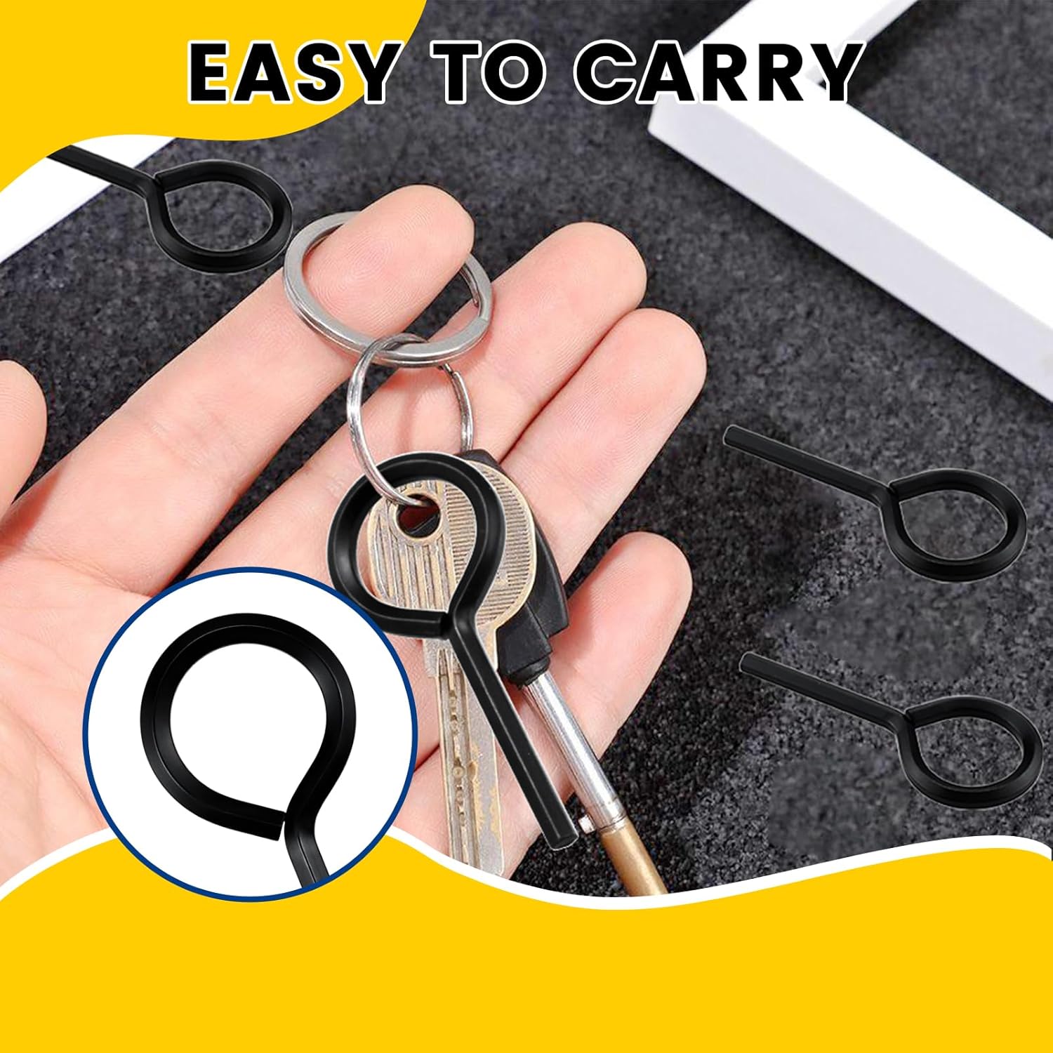 Aifeier ET 15pcs 5/32 Inch Allen Wrench - Standard Hex Dogging Key with Full Loop, Metal Allen Wrench Door Key for Push Bar Panic Exit Devices, Handcuff Keychain & Small Hole Repair