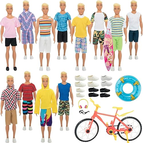 SOTOGO 41 piezas de ropa de muñeca y accesorios para muñeca de 12 pulgadas, incluye ropa de muñecaropa casualtrajes de carrerachaqueta, pantalones,