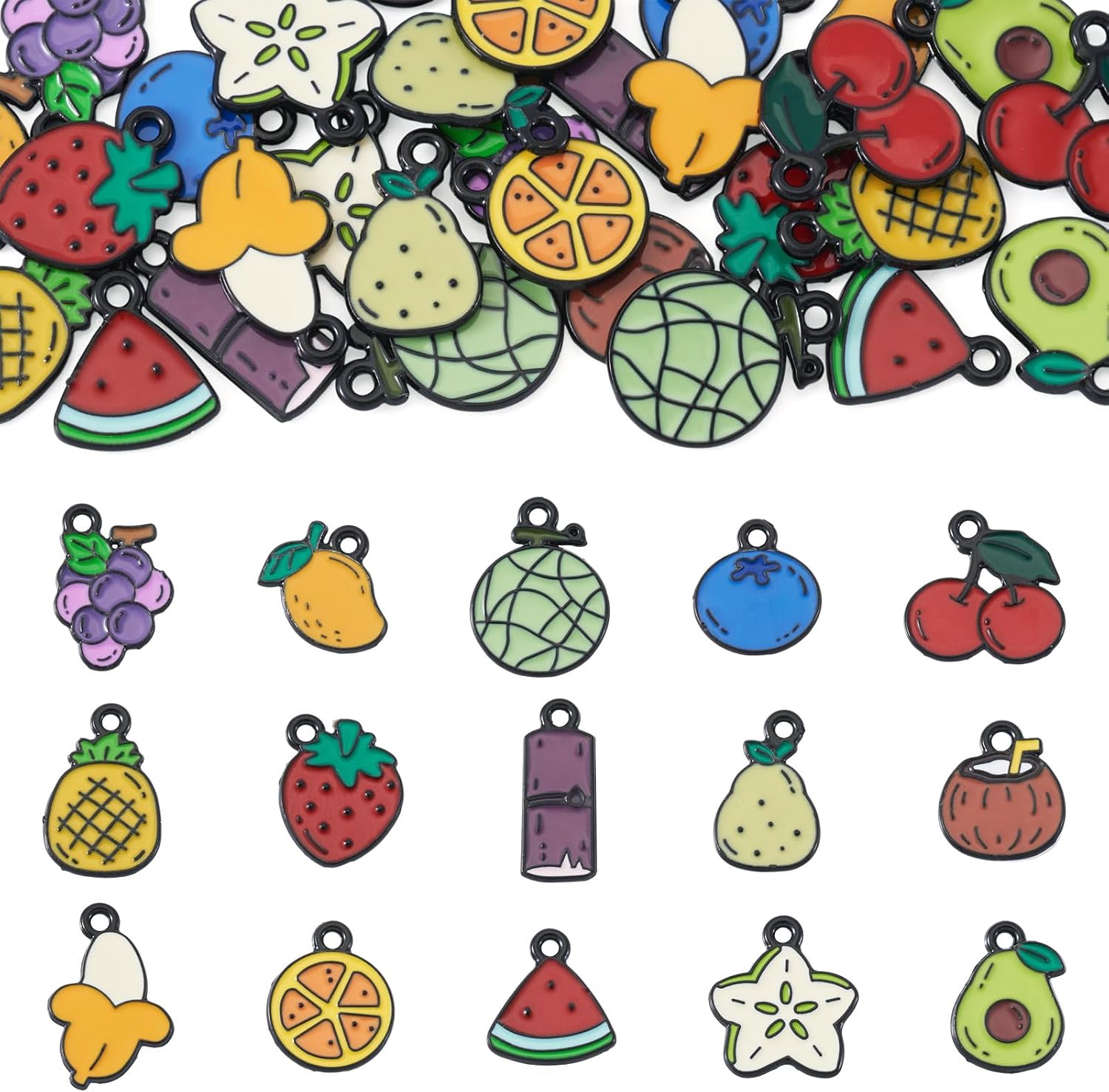 Craftdady Assorted Fruits Charms Enamel Food Pendants Colorful Fruit Dangle Alloy Charms for DIY Necklace Bracelet Earring Jewelry Making - Image 9