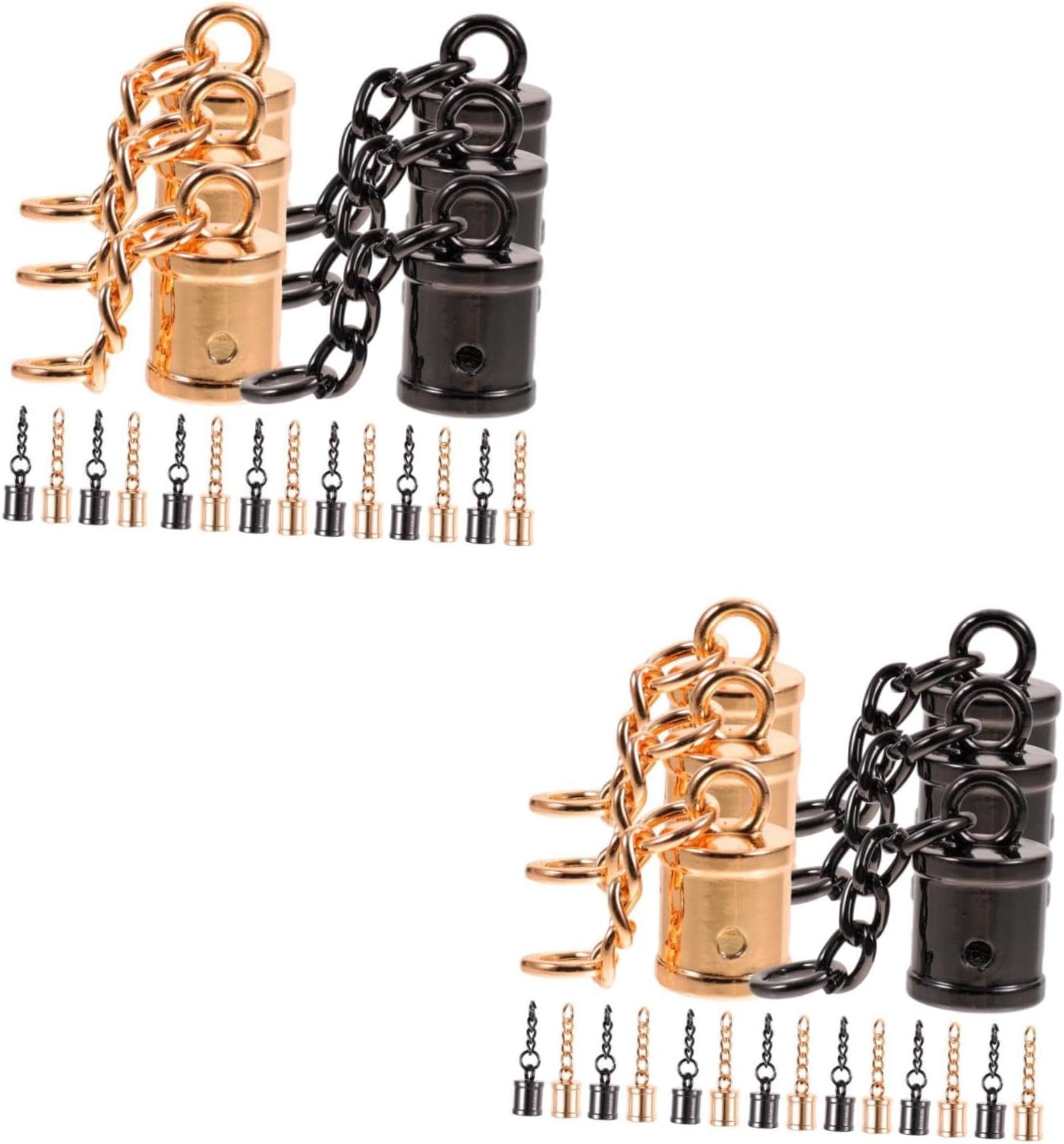 VILLCASE 40pcs Metal Tassel End Caps for Jewelry Making Cord End Caps Screws Suitable for Necklaces Bracelets DIY Crafts Gold Mixed Colors