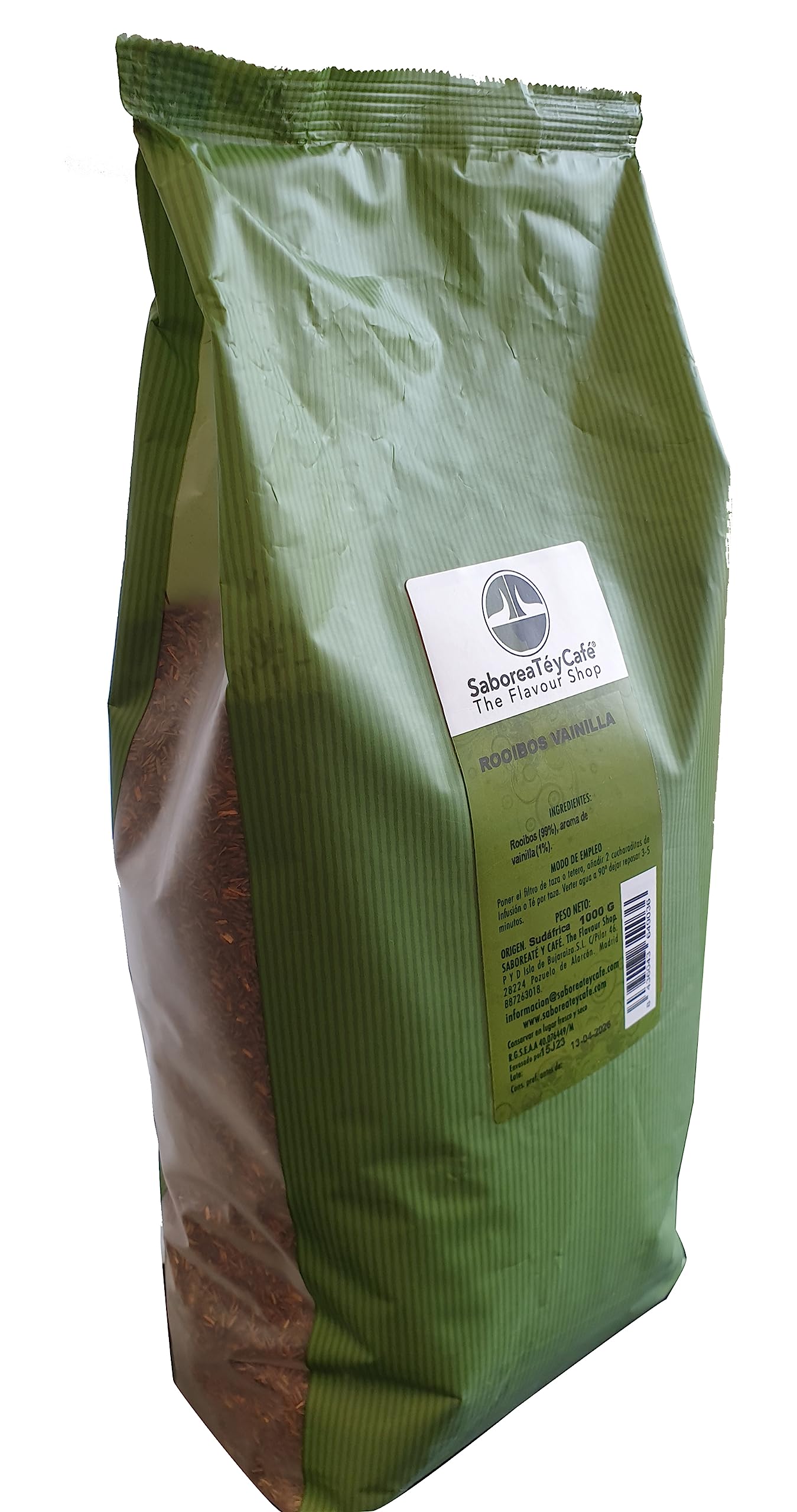 SABOREATE Y CAFE THE FLAVOUR SHOP Té Rooibos Vainilla En Hoja Hebra A Granel Infusión Natural Adelgazante 1 Kg