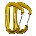 Outmate 12kN 3.2x2 Heavy-Duty Carabiner Clips - Durable, Lightweight Aluminum Alloy Carabiners for Hiking, Camping, Keychains, Dog Leashes, Hammocks & More(Wire gate,2 Gold)