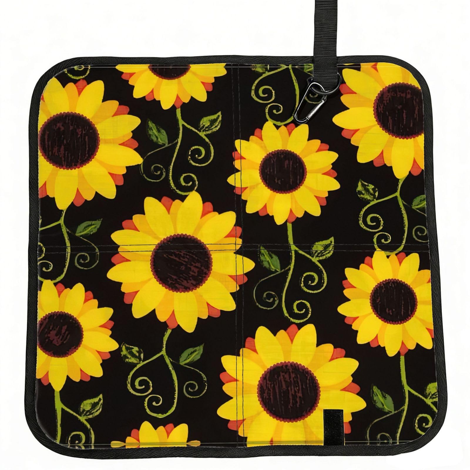 YGLHBDPBF Floral Sunflower Print Camping seat cushion,Foldable Sitting Pads,Save Backpack Space for Hiking