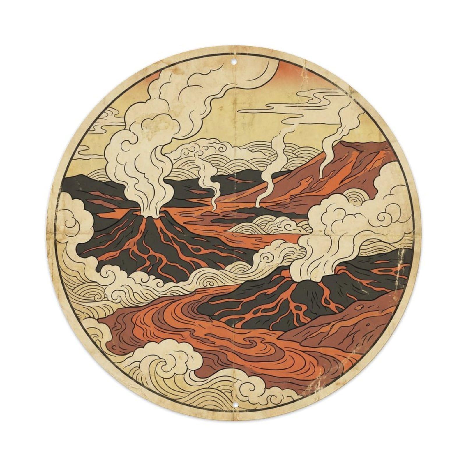 Leirhnjukur Lava Farm Iceland Travel Ice Cave Metal Tin Sign