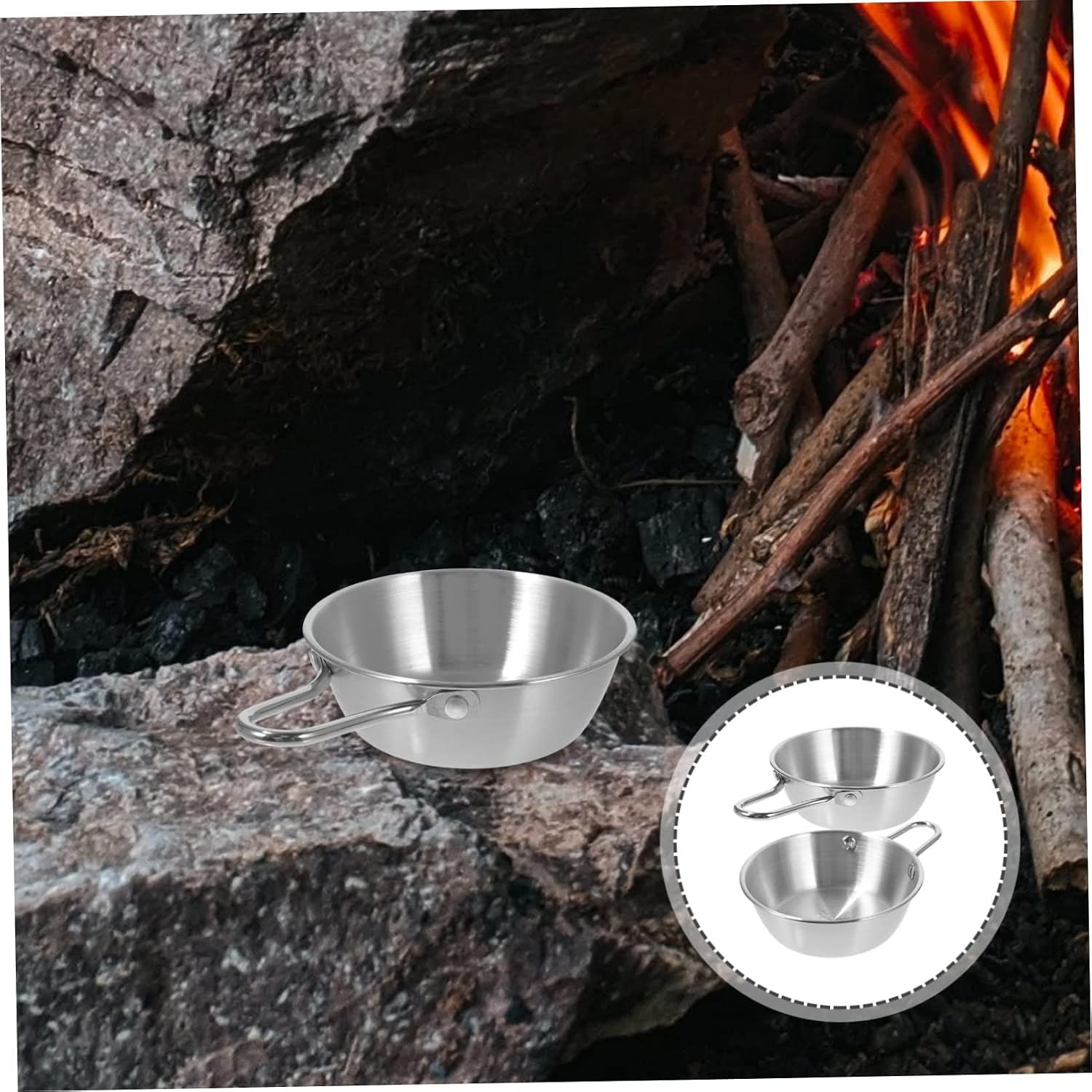 Toddmomy 2pcs Picnic Bowl Camping Bowl Handles Multi-function Camping Essentials