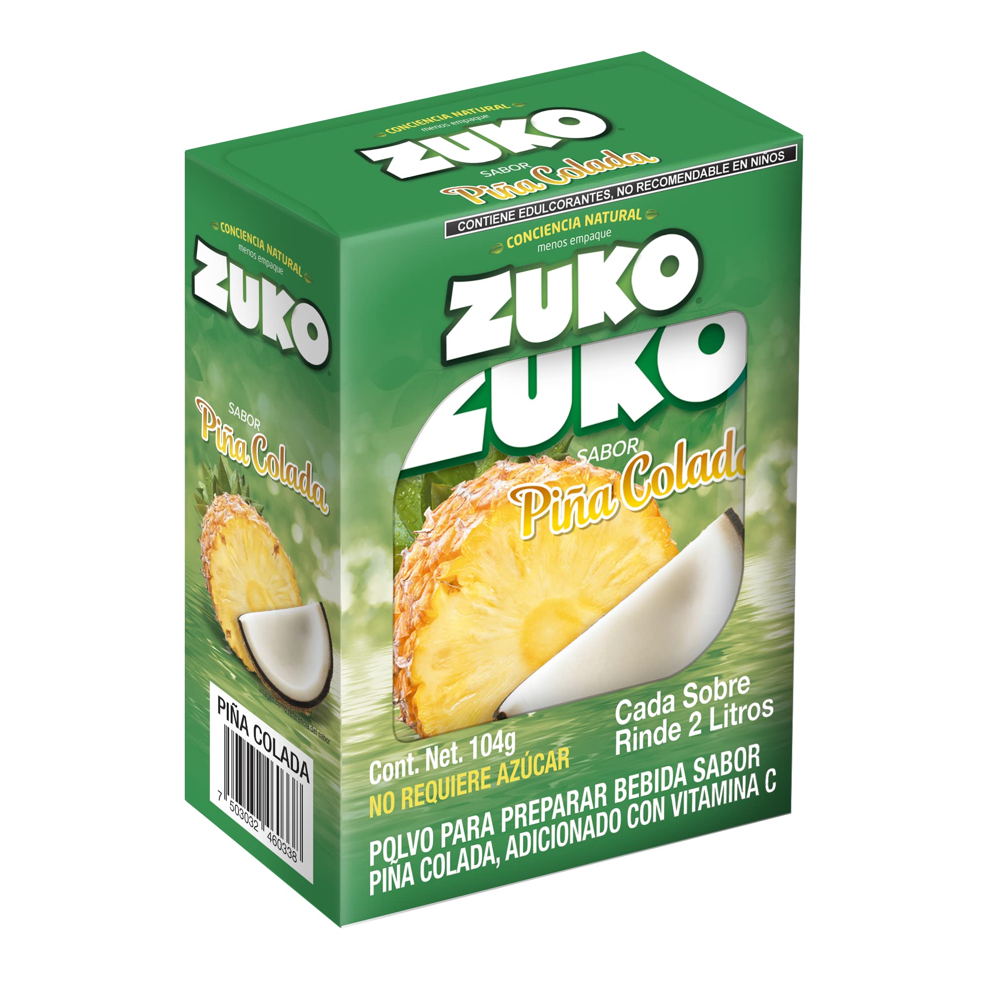 Zuko PIÑA COLADA 8 sobres, cada uno rinde 2 litros : Amazon.com.mx ...