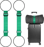 BILIONE Updated Add a Sacs à bagages 2 Pack, Large ceinture élastique réglable Bungee pour connecter deux valises, en toute sécurité & Essentiels de voyage (Noir)