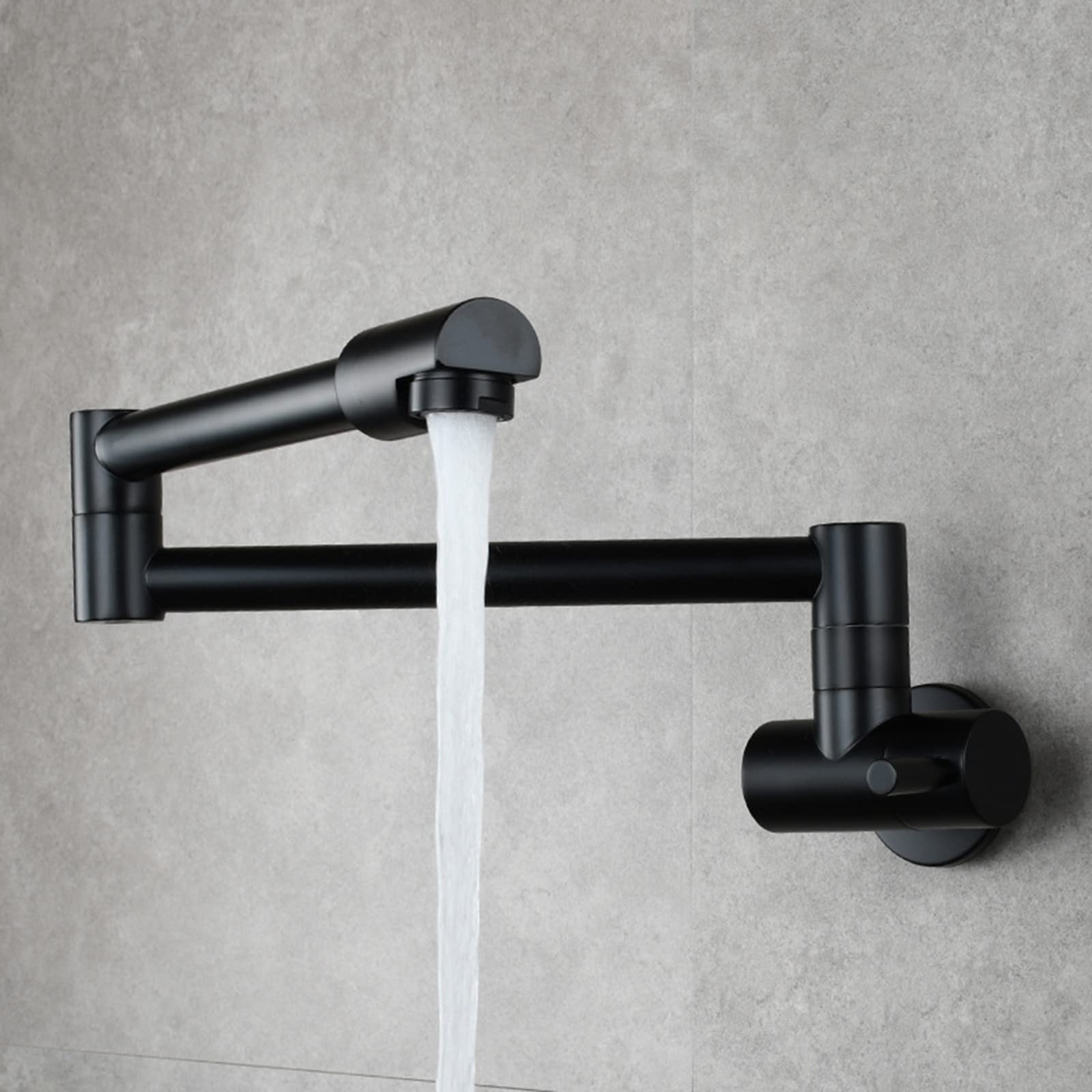 ZYCHSJXA Wall Mounted Kitchen Tap, Cold Water Tap Folding Swivel Brass Single Handle Sink