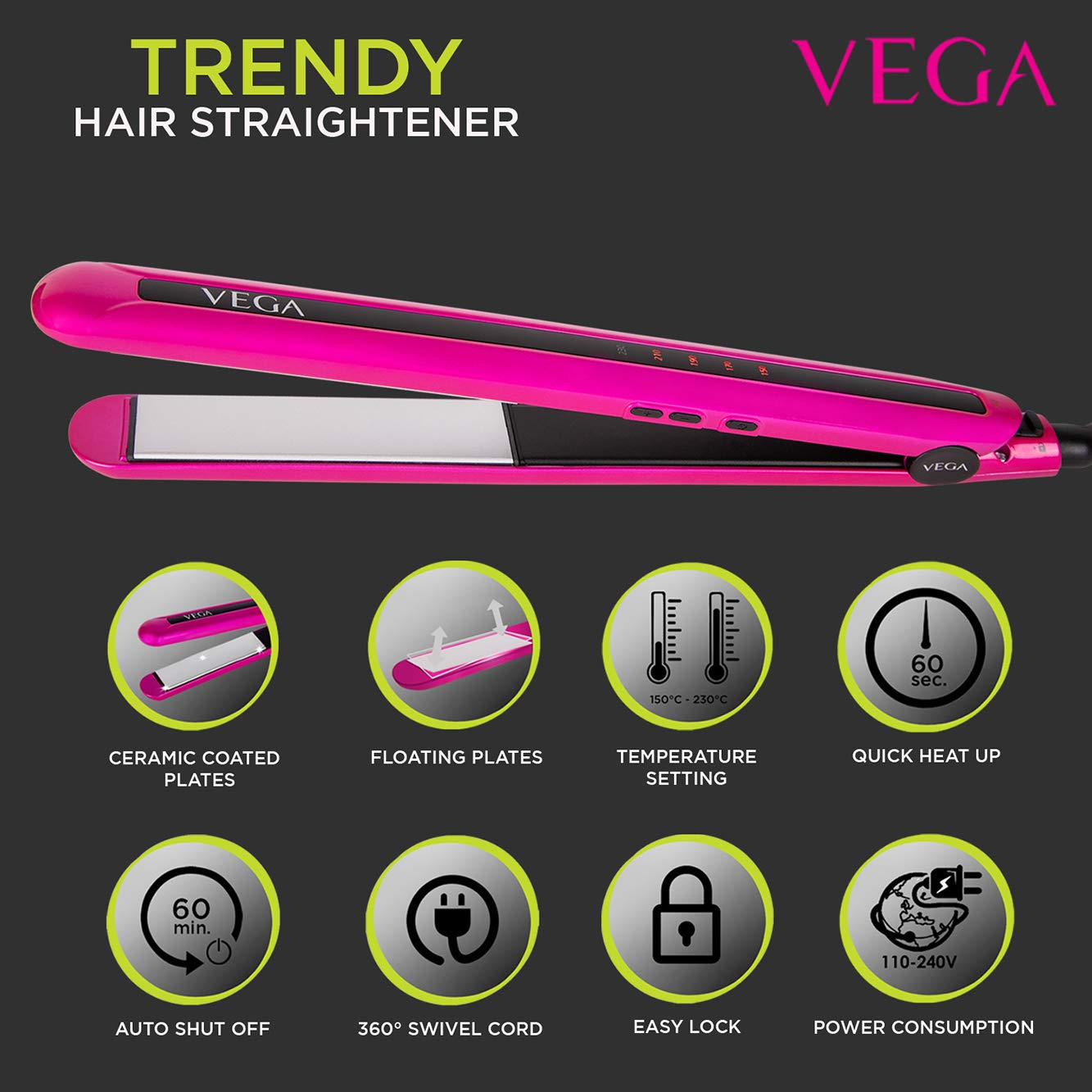 Vega trendy hair straightener Clearance