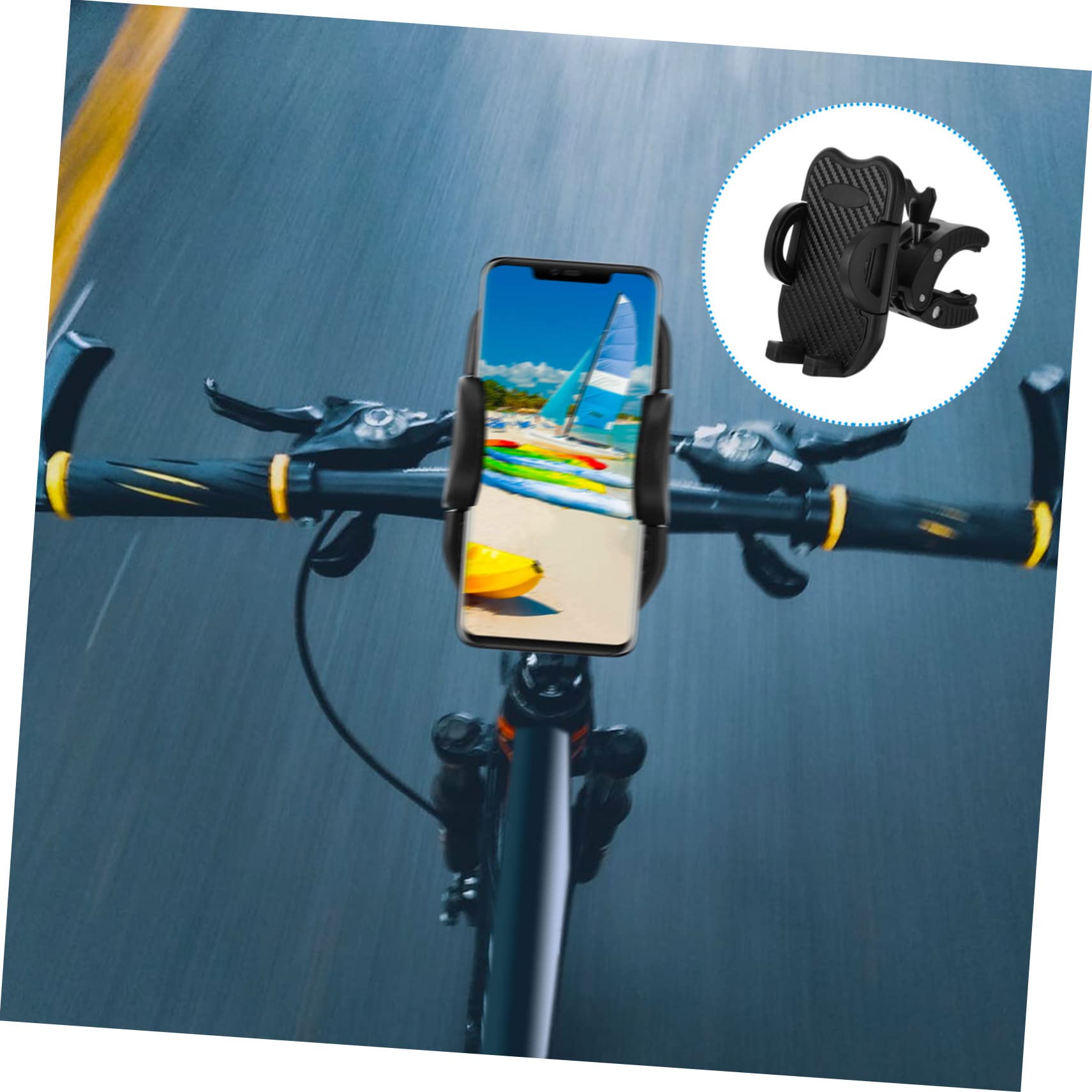 Supporto Cellulare per Moto Morsetto per Tubo Rotondo Nero