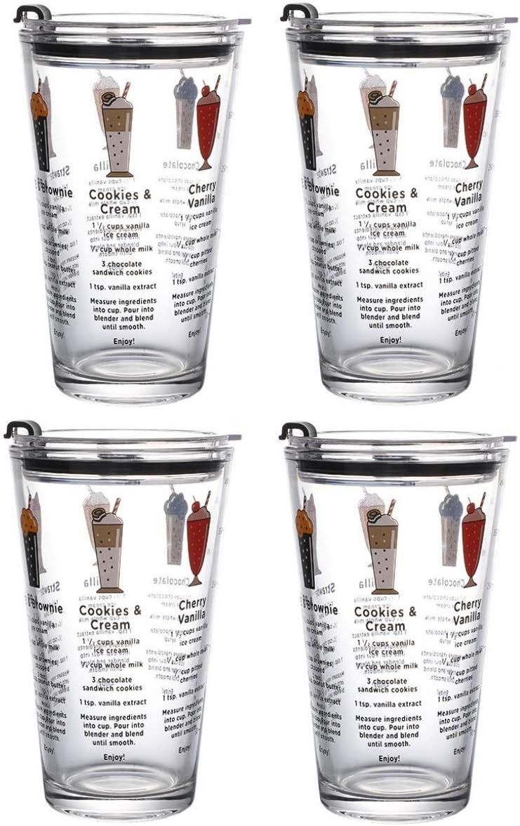 Classic Premium Beer Pint Glasses with Lid - Highball Cocktail Mixing Glass Perfect for Cold Beverages, Soda, Water - Used in Bar, Restaurant, Pub (400 ml)(Random Design) (4)