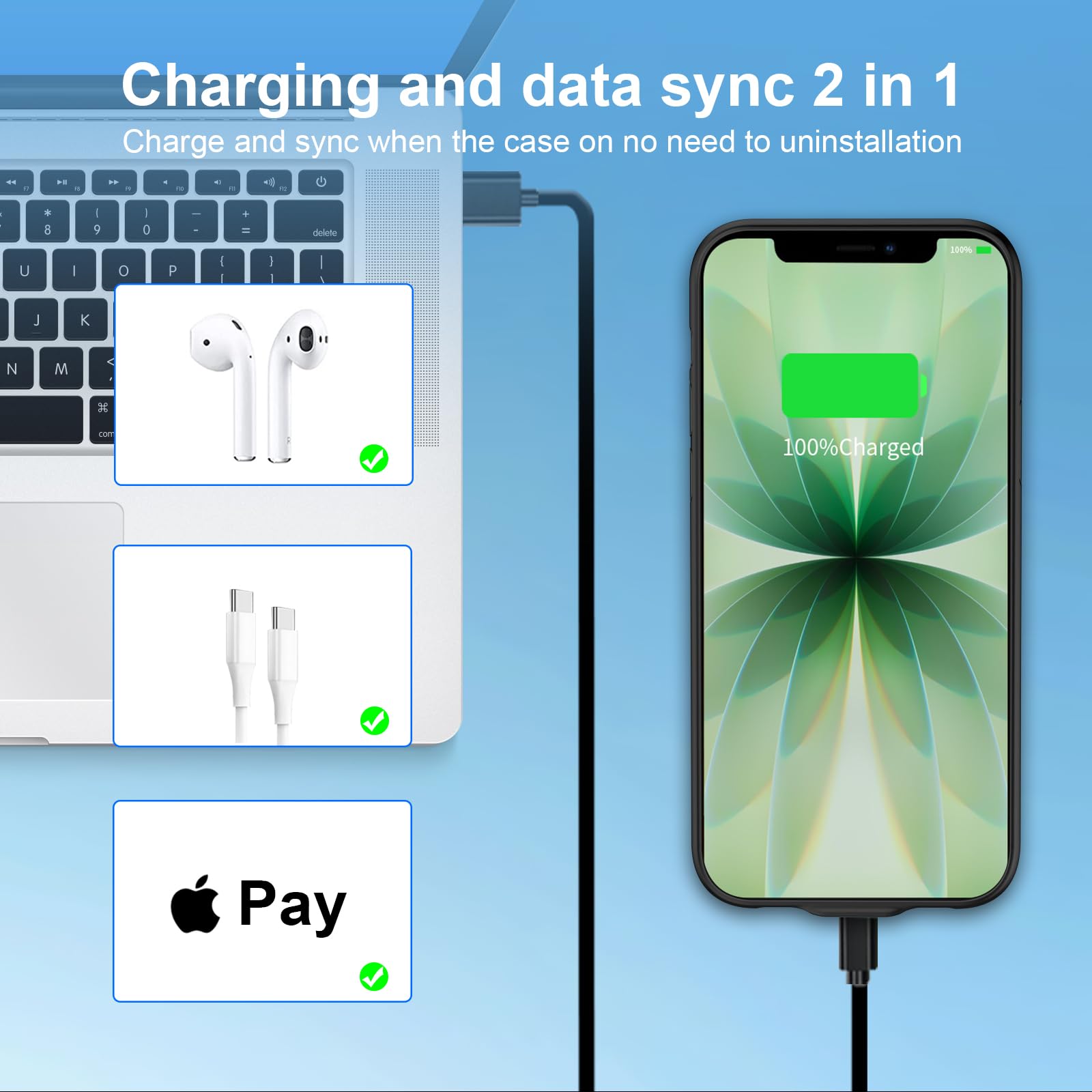 Custodia con batteria per iPhone 17, 7000 mAh, custodia di ricarica portatile ricaricabile compatibile per iPhone 17 (6,3 pollici, nero)
