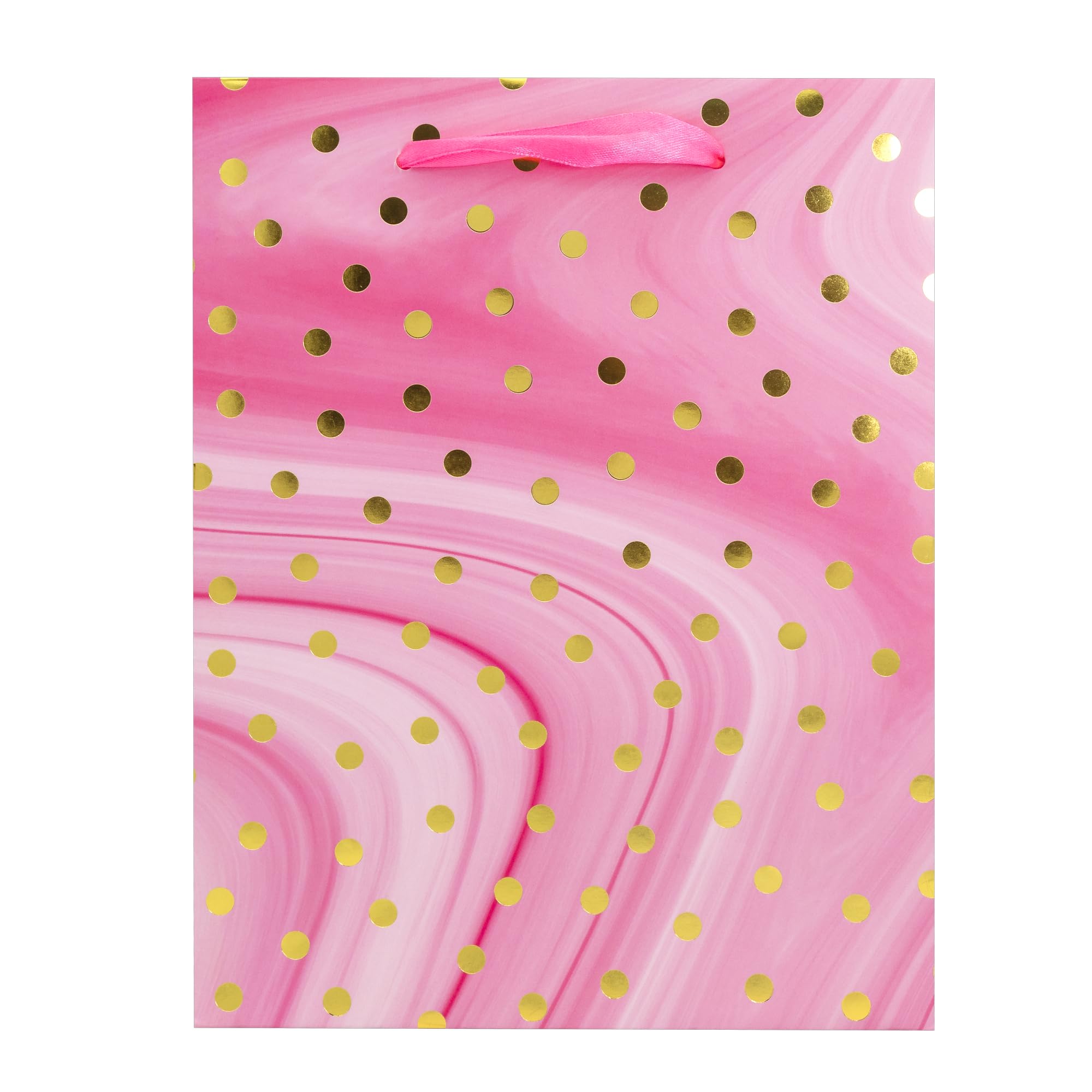 Idena 30377-10 Gift Bags Dot Pack of 10 Gift Bags in Size 18 x 8 x 23 cm Paper Bags in Pink with Gold Dots - Image 3