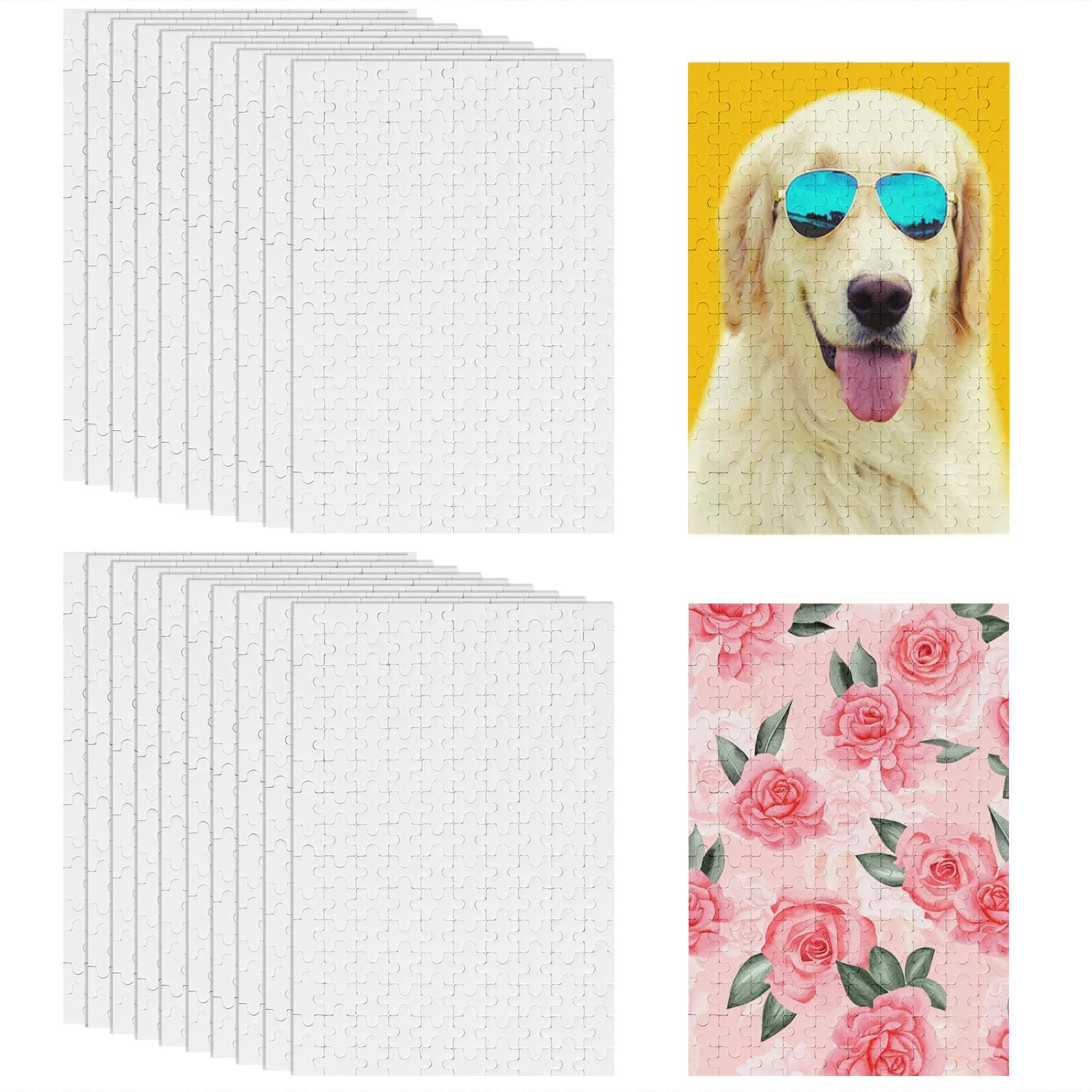 40 Sets Blank Sublimation A6 Jigsaw,DIY Heat Press Transfer Crafts Thermal Transfer Jigsaw, Sublimation Jigsaw White for Maker Machine (A6-150 Pieces) by IHDYPPEW