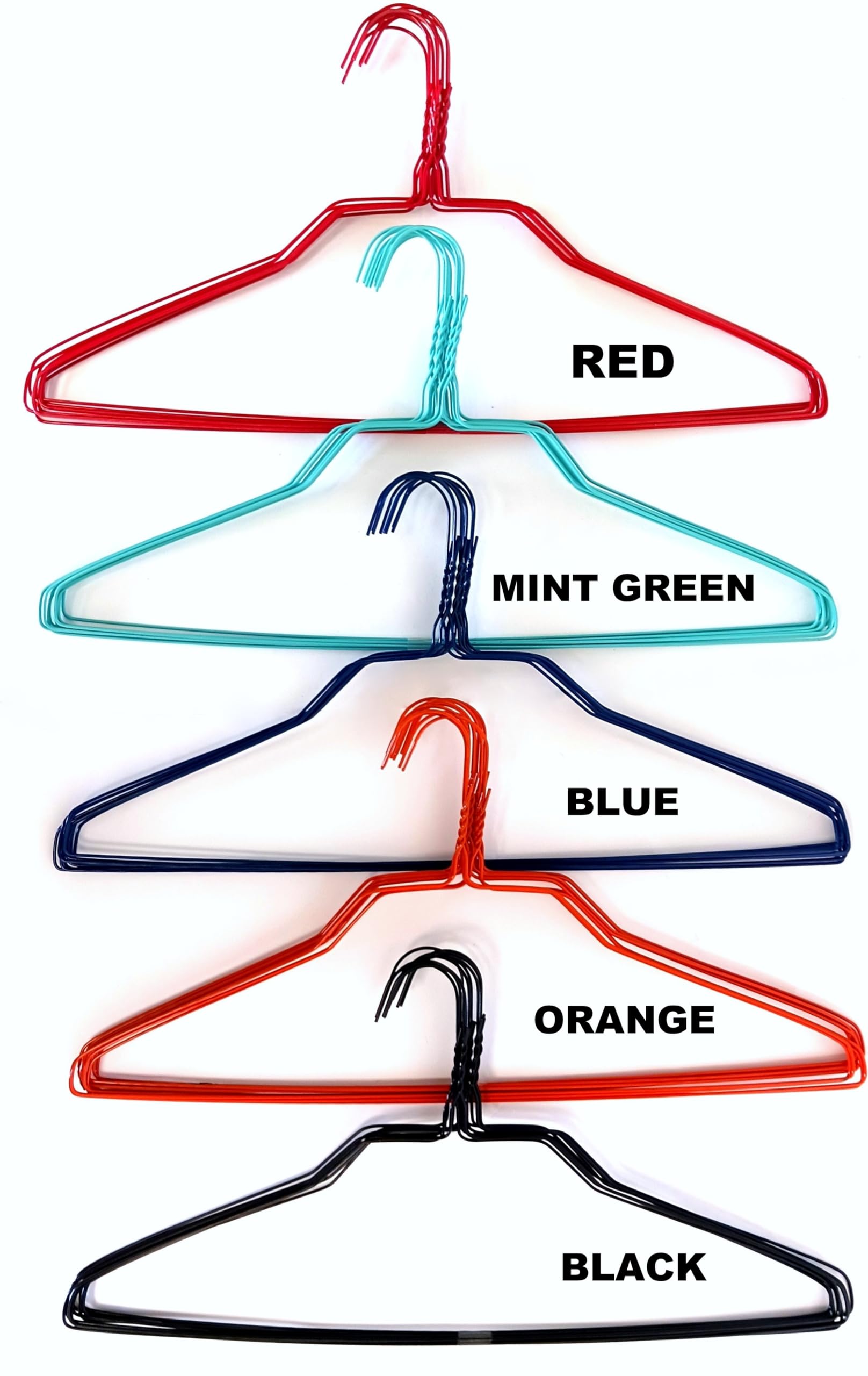 HomeneedsWire Hangers 18" Standard Clothes Hangers … (50) (5colors)