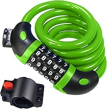 Bicycle lock, long bicycle lock, 120 cm x 12 mm, cable lock for bicycle, scooter, motorcycle, gate, bicycle with 5 digits smart code and bicycle stroller, bicycle lock anti-theft