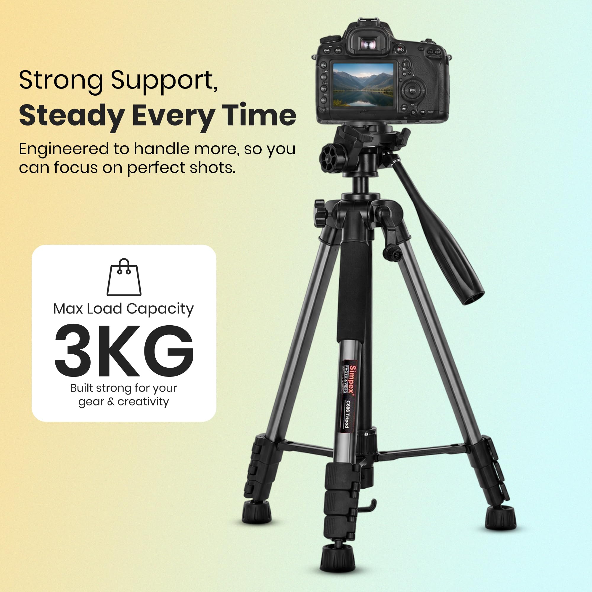 Buy Simpex C-606 Professional Camera Tripod Stand with Carry Bag