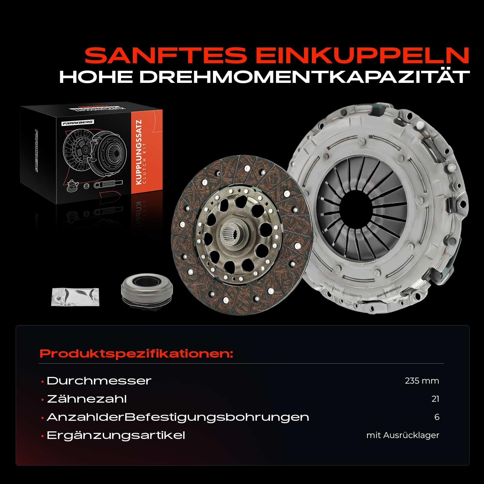 Frankberg Kupplungssatz mit Ausrücklager Replace# 1611271480