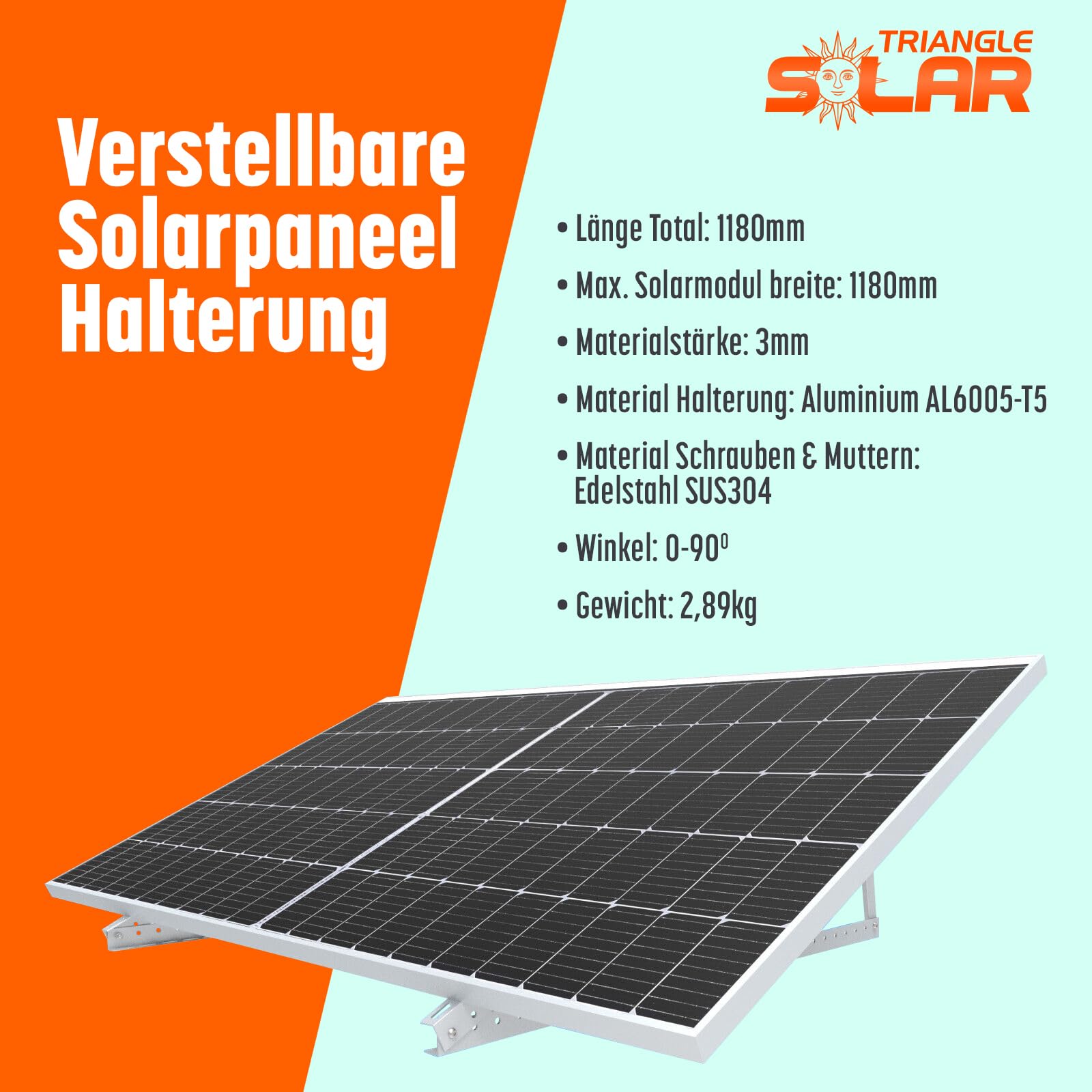 4x Solarmodul Halterung 1180mm Set Profil 40x28x3! für 2 Solarpanels Solarmodul Flachdach Aufständerung Photovoltaik Universal Balkonkraftwerk Robuste Wand Flachdachmontage, Wetterbeständig, PV Module