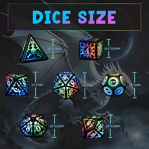 Miniatura 8 de FONVGOGO Dados LED recargables inalámbricos, juego de dados recargables iluminados (colorido)