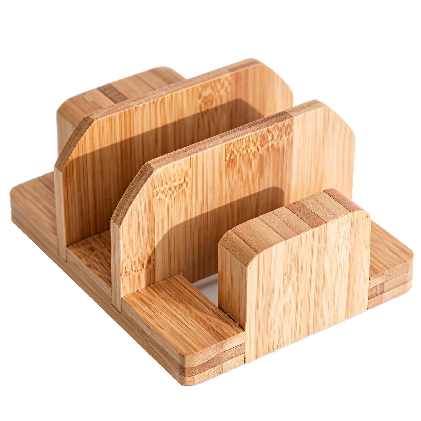 Portatagliere In Legno Di Bambù 3 Scomparti, Organizer Da Cucina Per Taglieri, Salvaspazio Da Appoggio, Versatile Per Pentole E Teglie
