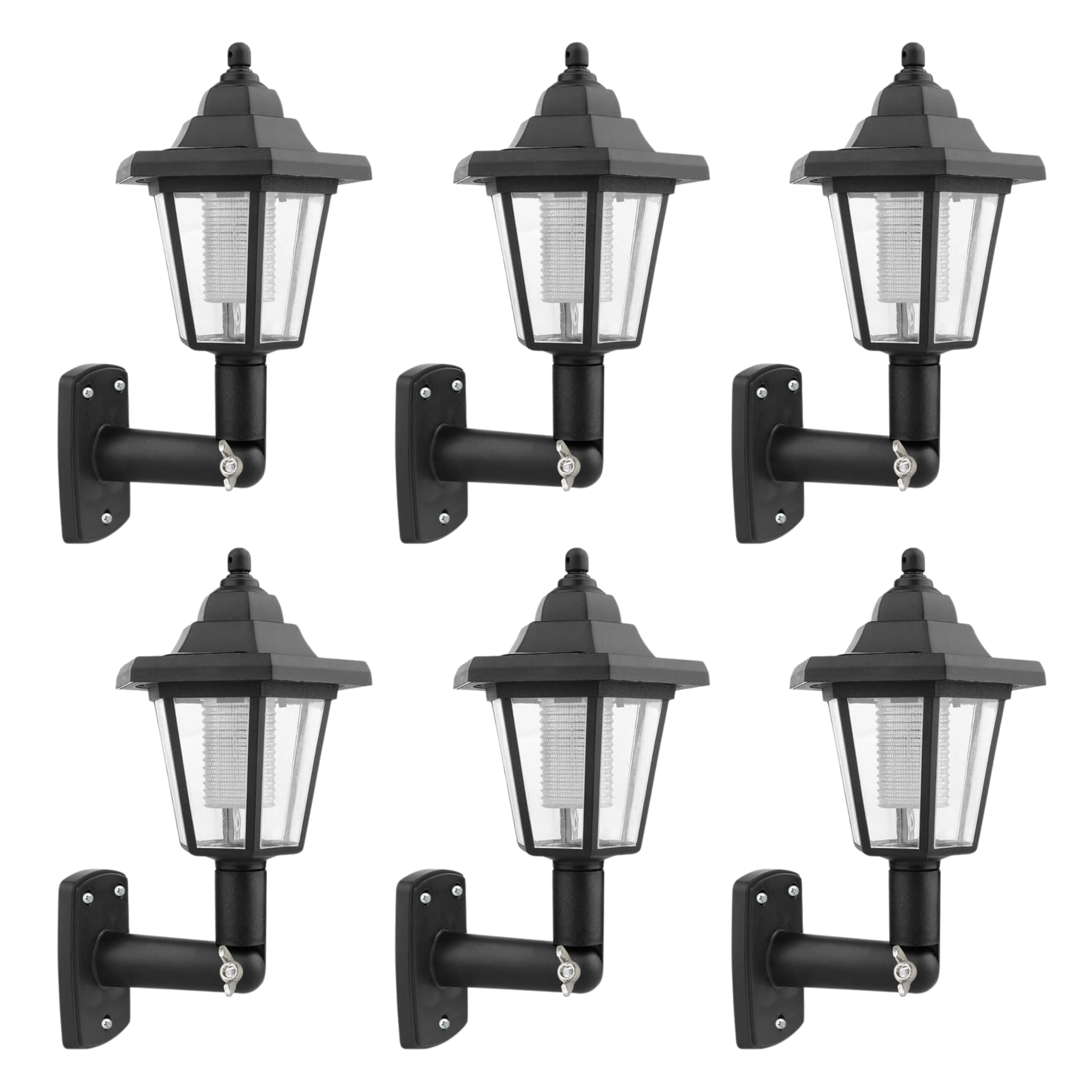 Garden Mile Set of 6 LED Solar Wall Light Lanterns Victorian Style Solar Lights Outdoor Garden Lighting Durable ABS Lanterns for Outside Perfect for Driveway Pathway Lighting for Home