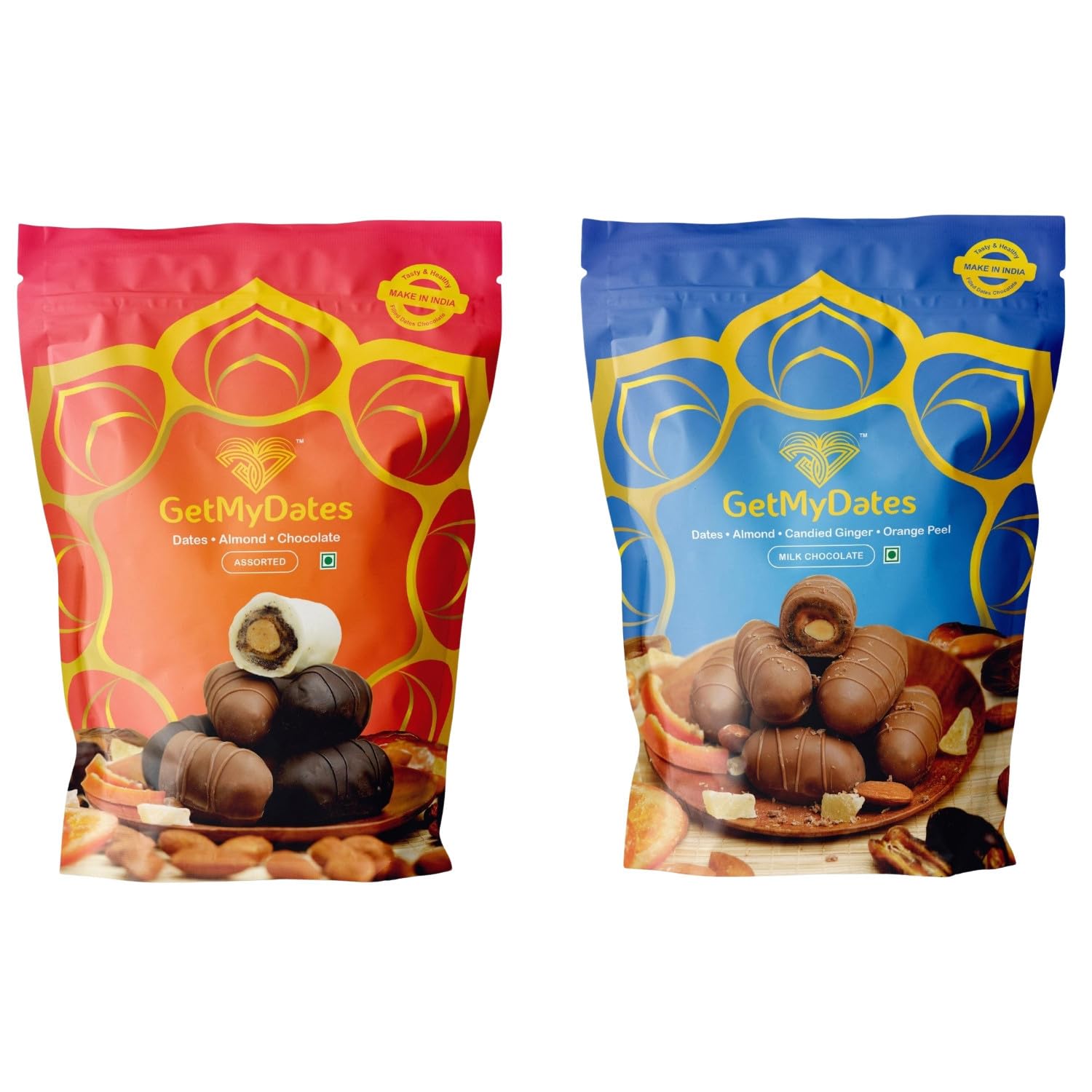 GetMyDates Dates Chocolate With Almond Gift Pack Almond Chocolate 1 Pack And Dry Fruits Gift Pack Premium Milk Chocolate 1 Pack Dates Refined Sugar Free Healthy Snacks 240gm Combo of 2 (B0CT8C4W5T) Amazon Price History, Amazon Price Tracker