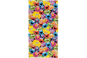 LOGOVISION Sesame Street Character Head Collage Officially Licensed Elmo Beach Towel