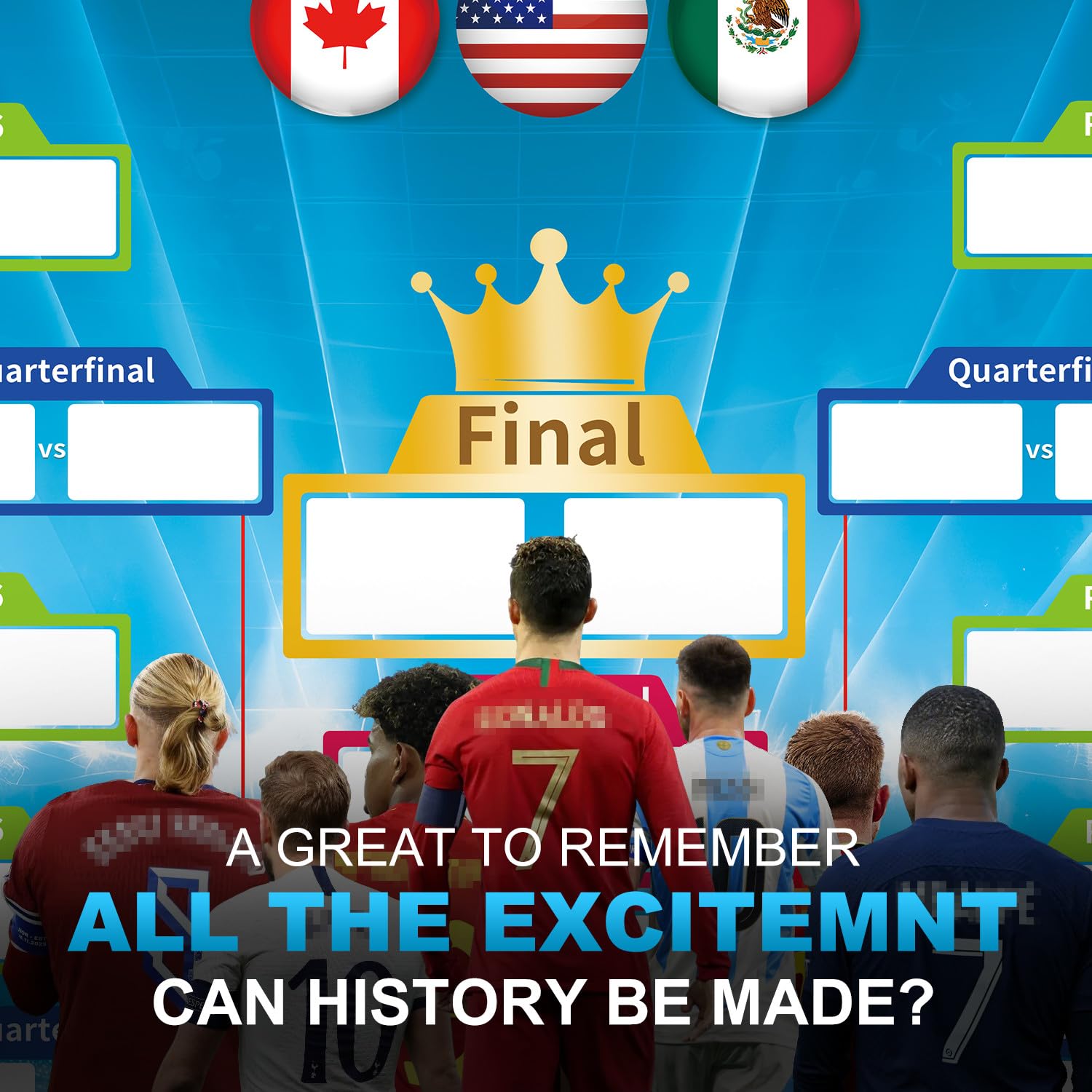 Prothens Póster del Mundial 2026 – Calendario del Mundo 2026, artículo para fans de fútbol, decoración de fiesta, mural para oficina y salón, 60 x 42 cm, regalo para fanáticos del fútbol - 4