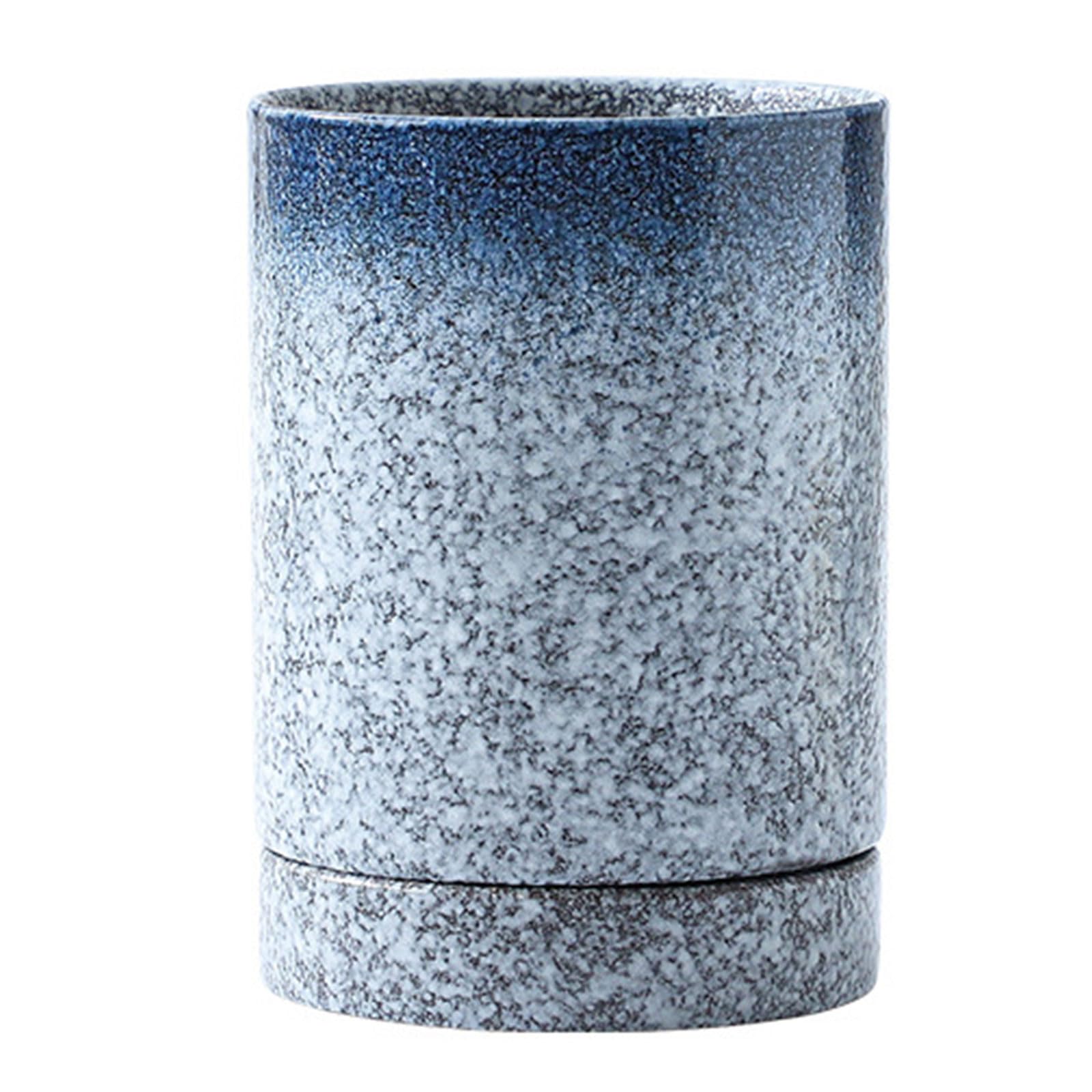 Dxcaicc E Ceramic Kitchen Utensil Holder For Countertop - Larg Stabl Caddy, Drainer For Cooking Utensils,