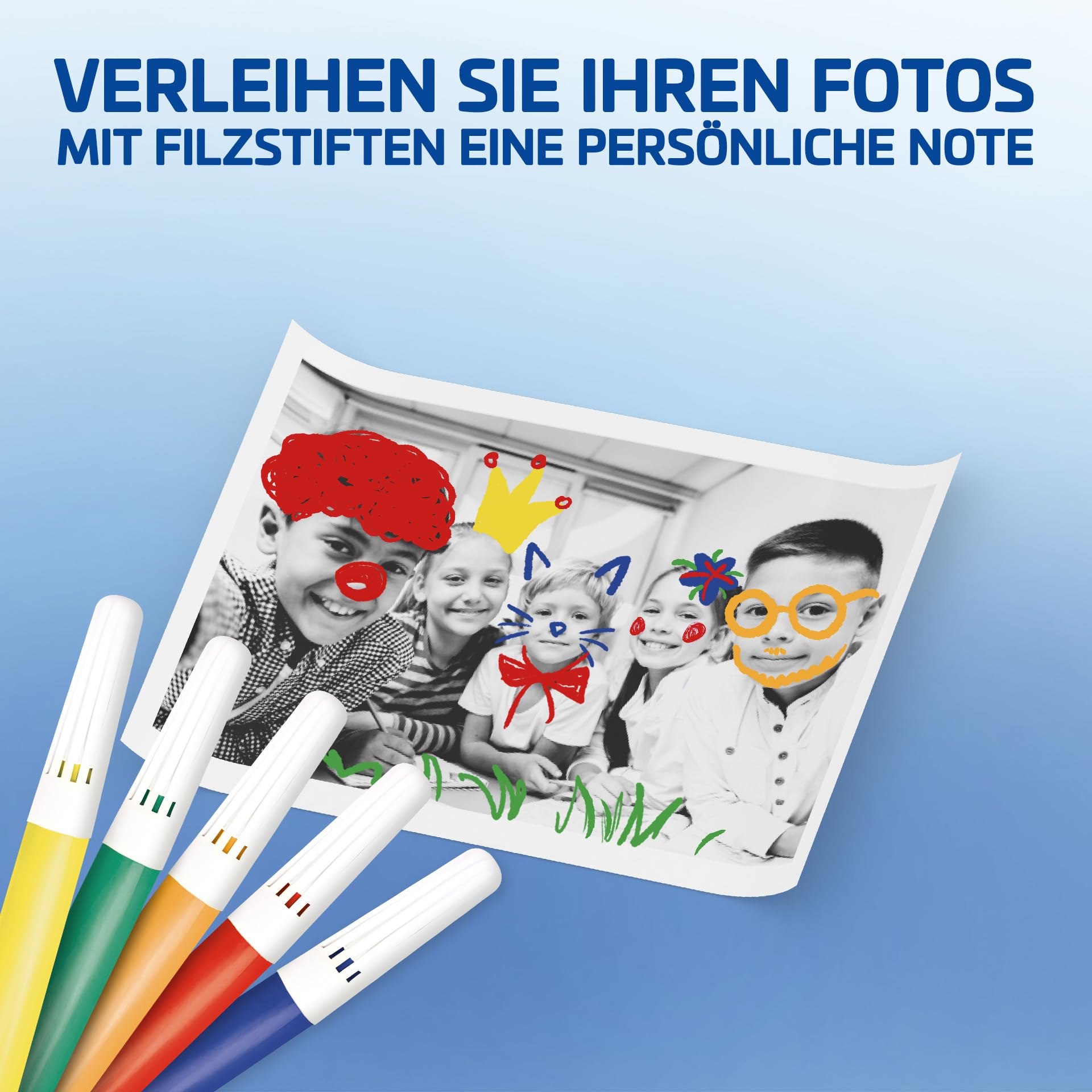 LAMAX InstaKid2 Play Blue Kinderkamera Digitalkamera mit Thermodruck ohne Tinte USB-C 2 Rolle Thermopapier