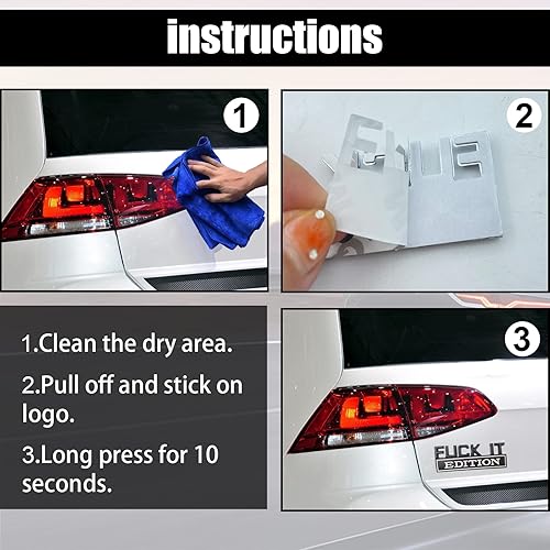 Miniatura 4 de 2 calcomanías de emblema de edición Fuck-IT calcomanía de repuesto 3D para guardabarros de automóvil camión edición Fuck-IT calcomanía 3D para capó